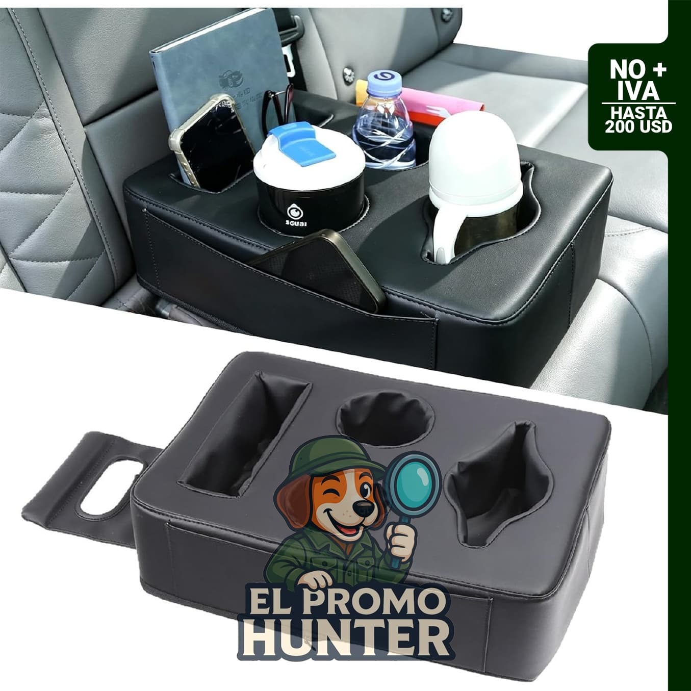 Portavasos BONGFUN para asiento trasero de automóvil, camión, barco, cama o sofá.