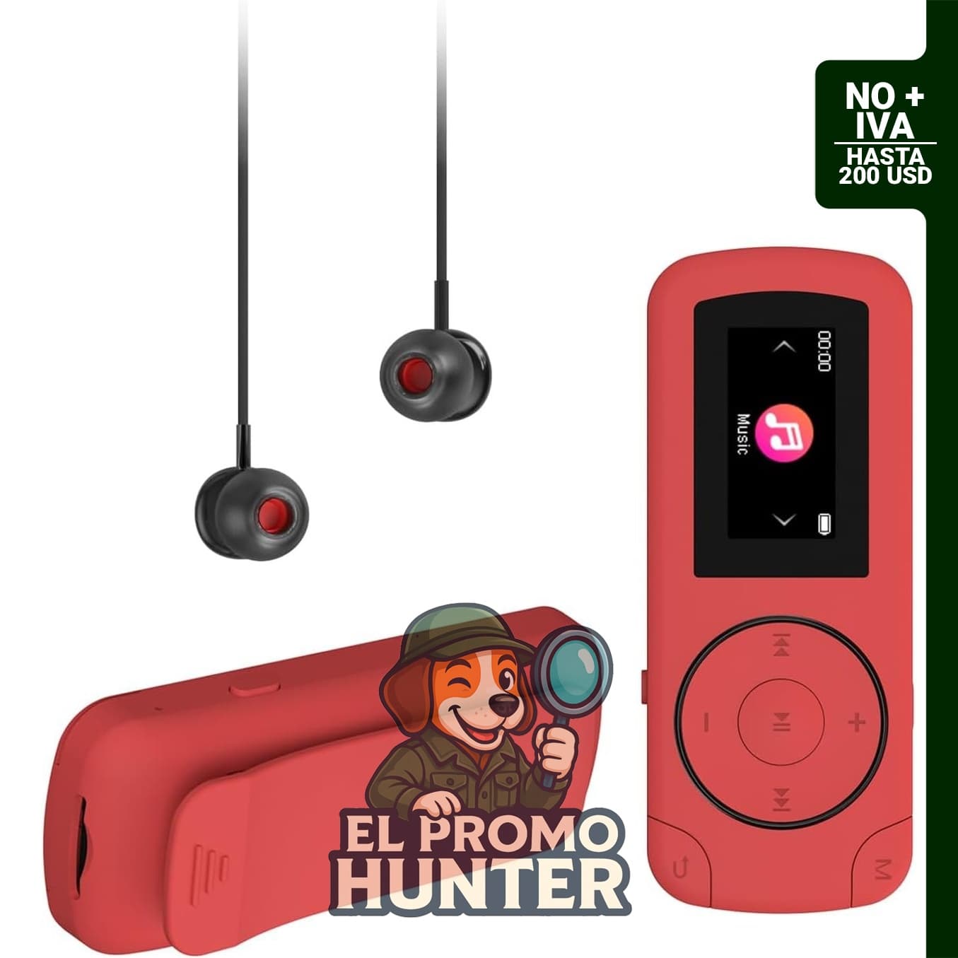 Reproductor MP3 wiwoo de 64 GB con Bluetooth, clip y grabadora, soporte MicroSD.
