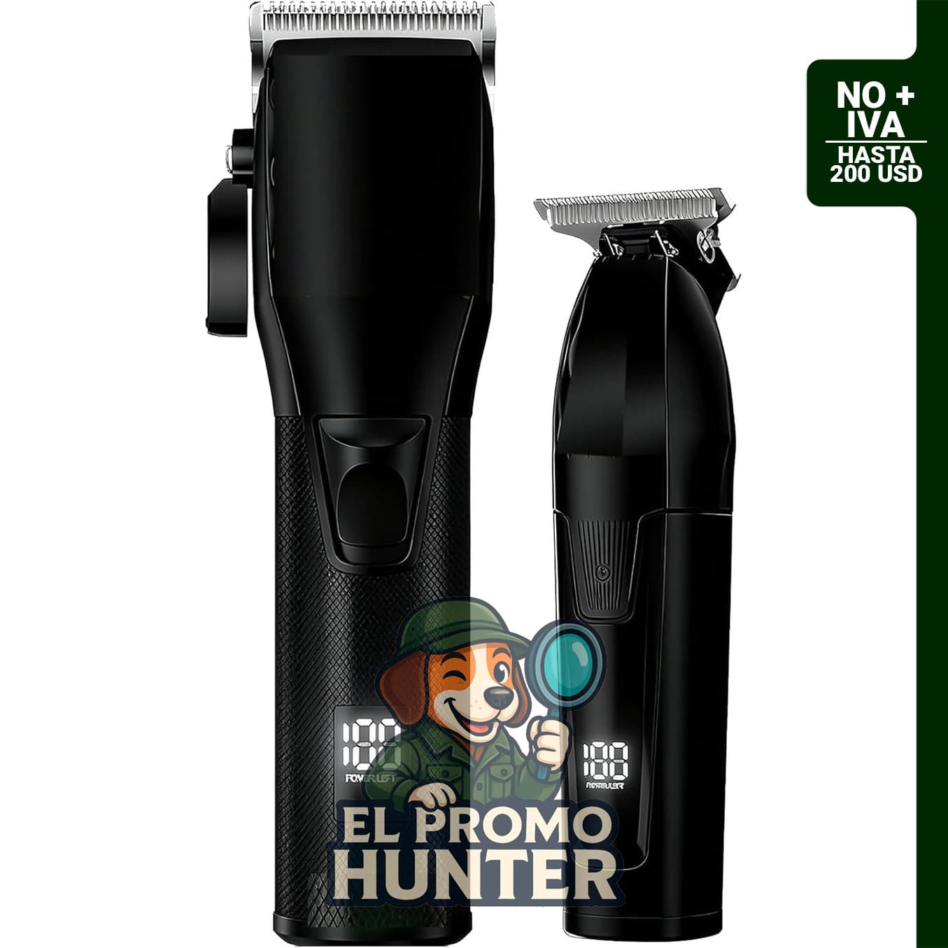 Juego de cortapelos HEERLIKE, incluye recortadores de barba y kit de aseo con pantalla LCD.