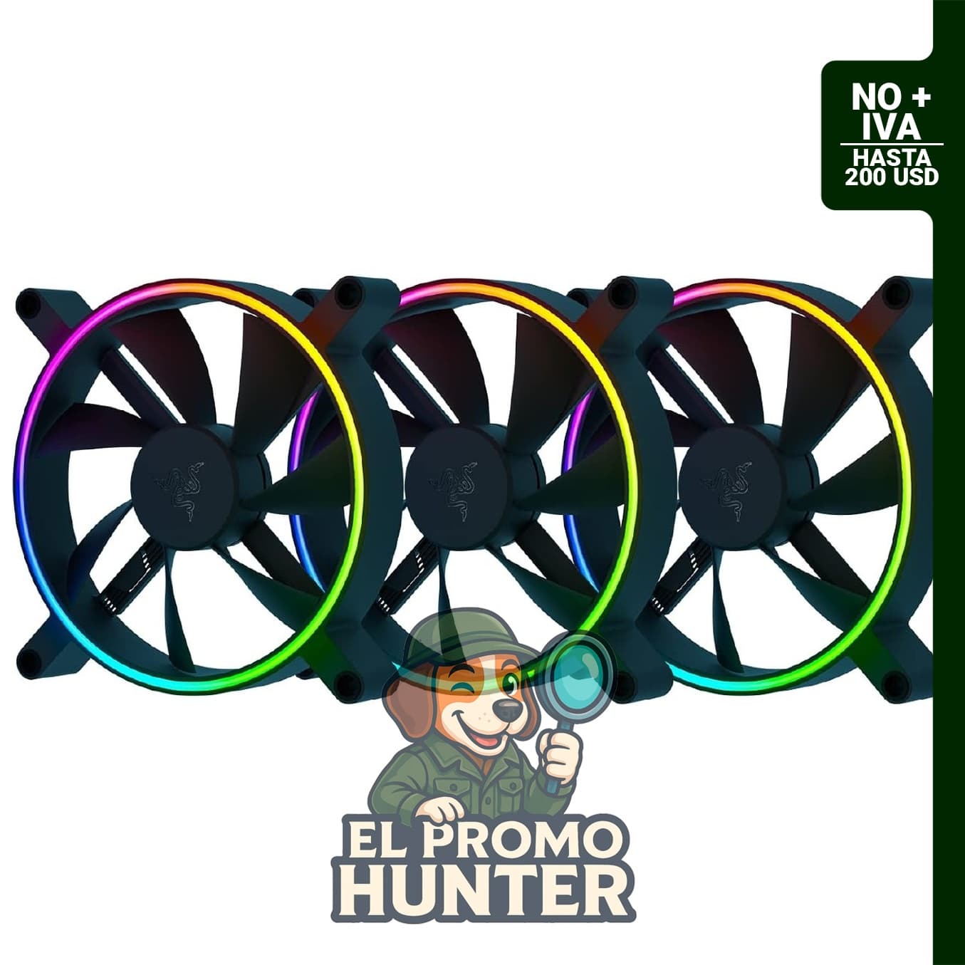 Razer Kunai Ventilador hidráulico de PC aRGB de 5.512 in con controlador PWM para hasta 8 ventiladores.