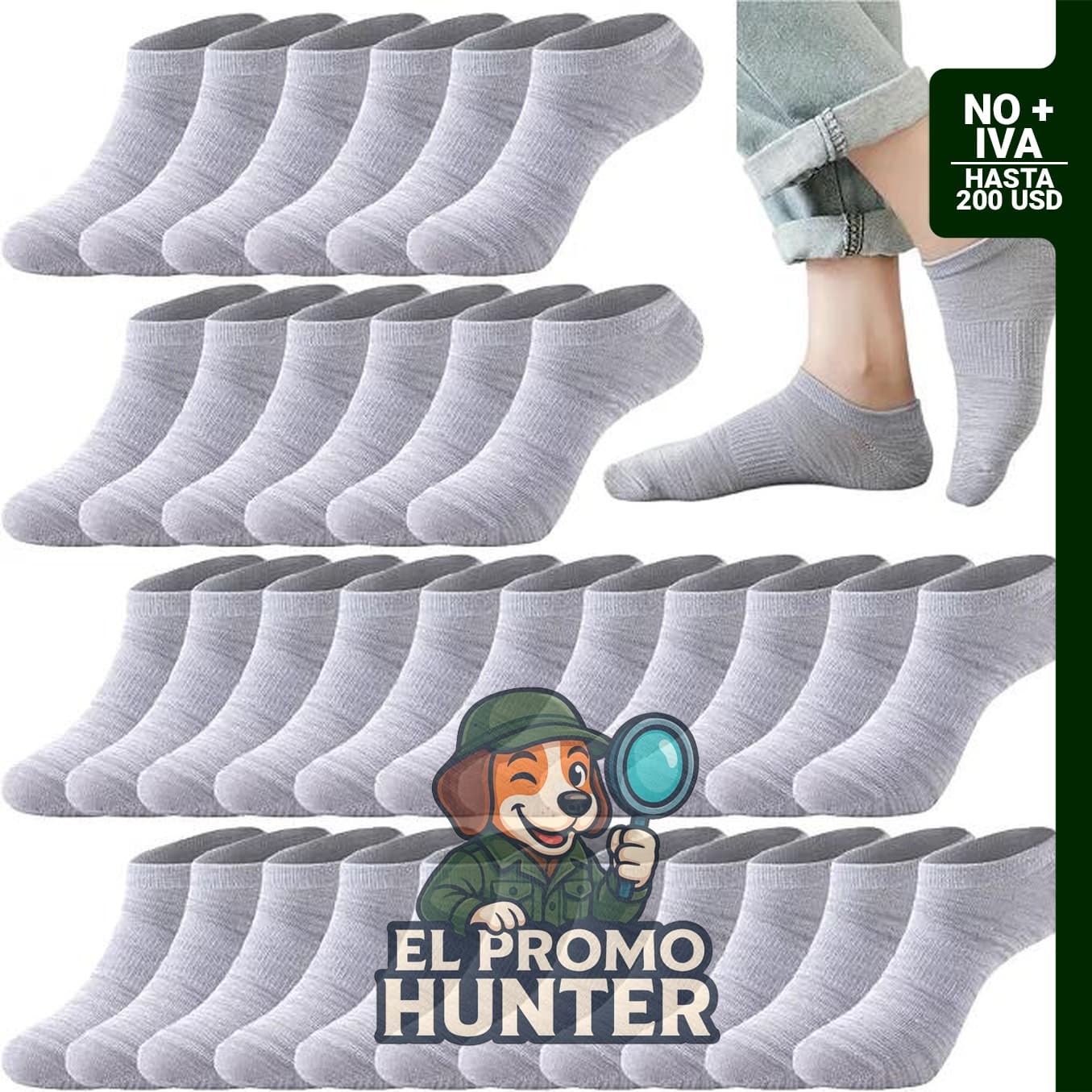 Calcetines tobilleros Looknniy, 12-30 pares, delgados y transpirables.