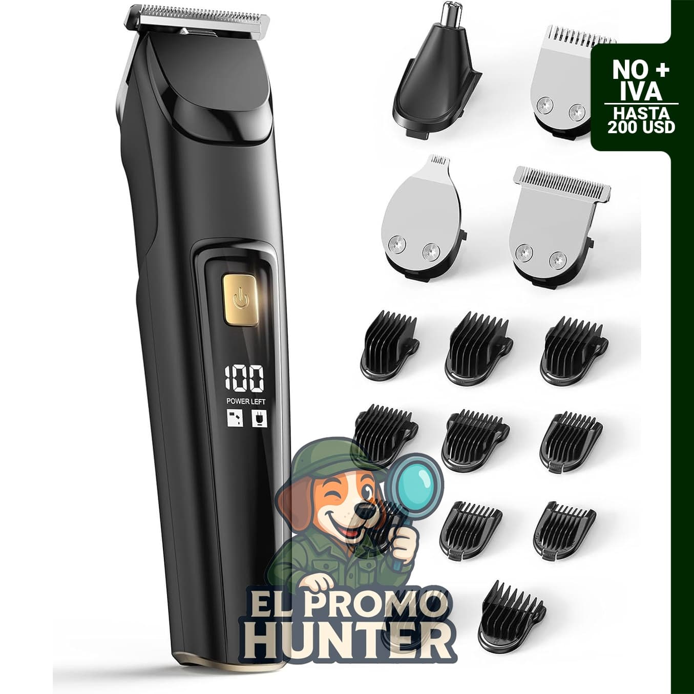 Recortadora de barba RICAF, kit 4 en 1 con carga rápida.