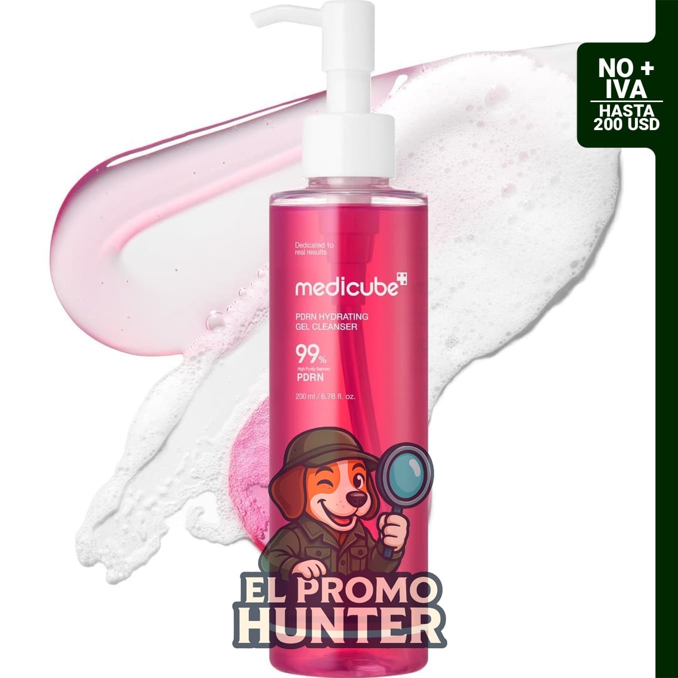 medicube PDRN Jelly to Foam Cleanser - Limpiador hidratante suave de pH