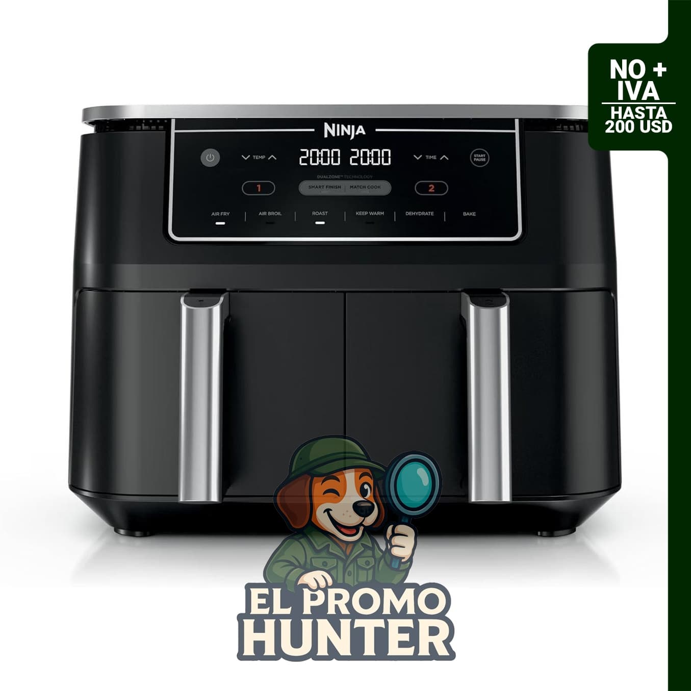 Ninja Freidora de aire 6 en 1, capacidad para 8 lb.