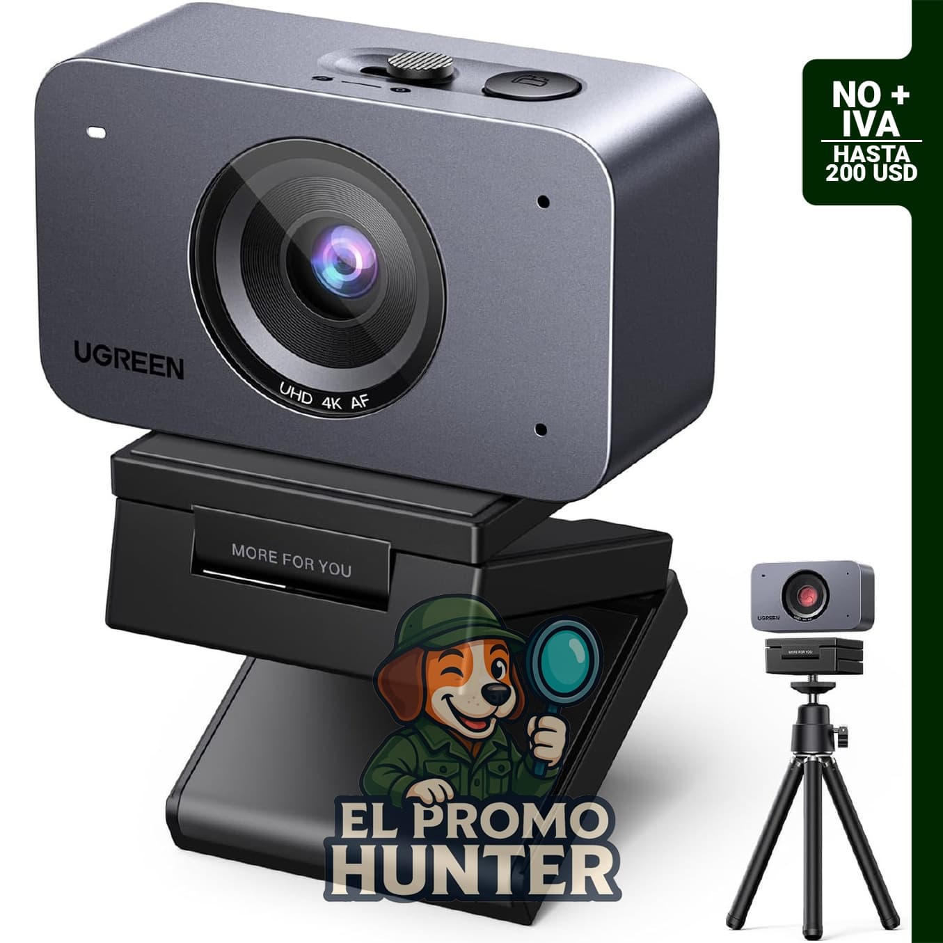 UGREEN Cámara web 4K con sensor CMOS de 1/2.55" para PC/Mac