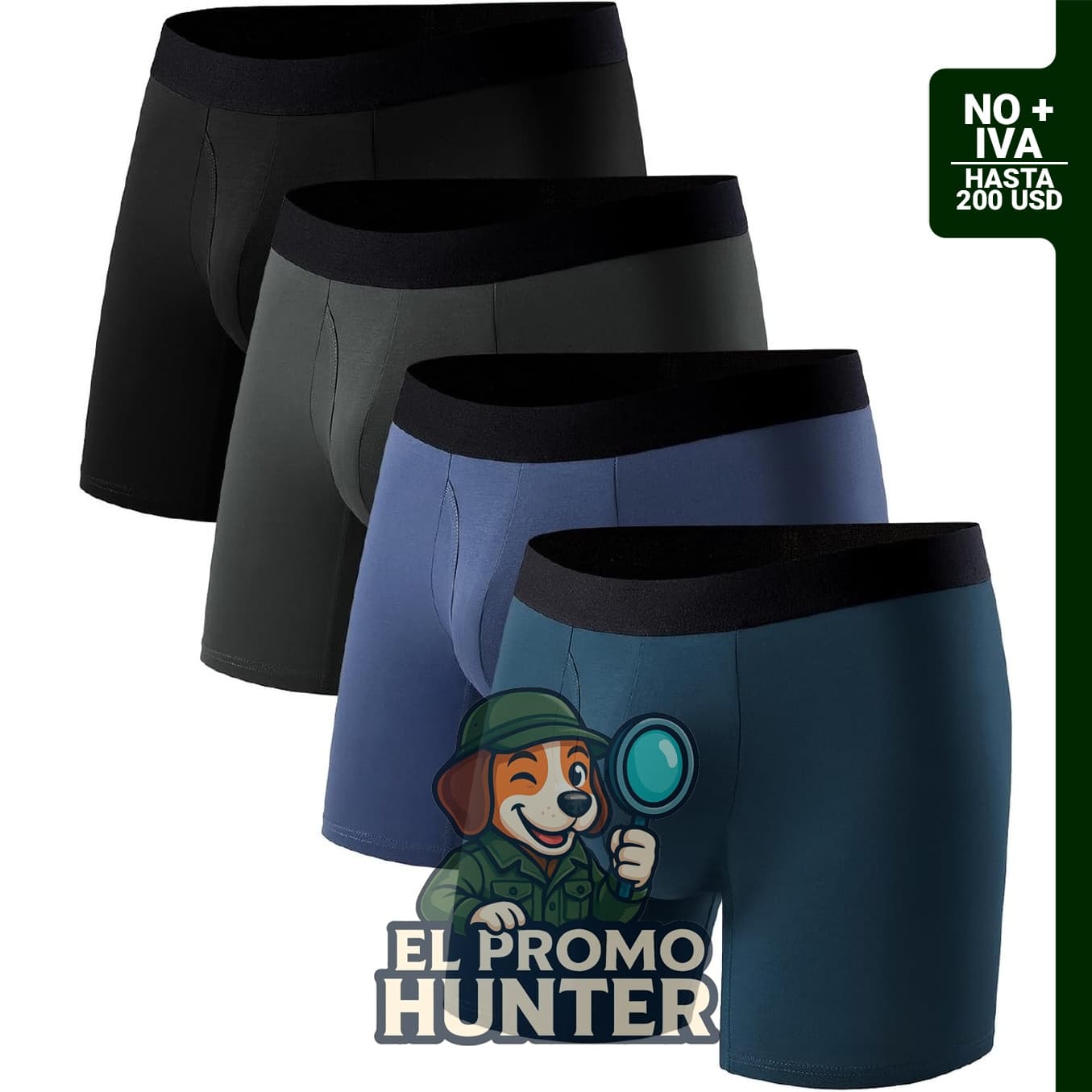 Calzoncillos tipo bóxer para hombre, suaves y transpirables.