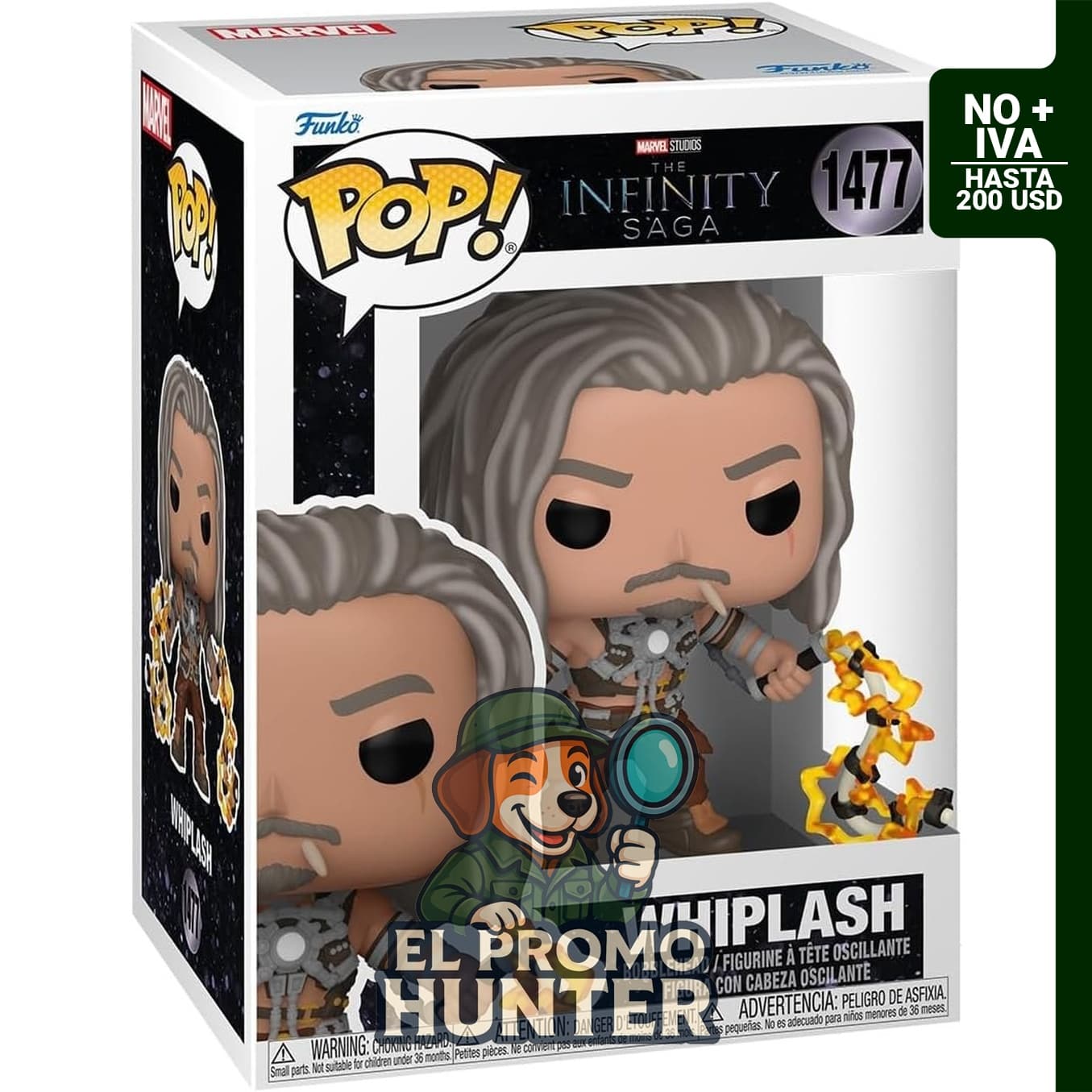 Funko Pop Marvel: Infinity Saga - Whiplash, figura de vinilo coleccionable.