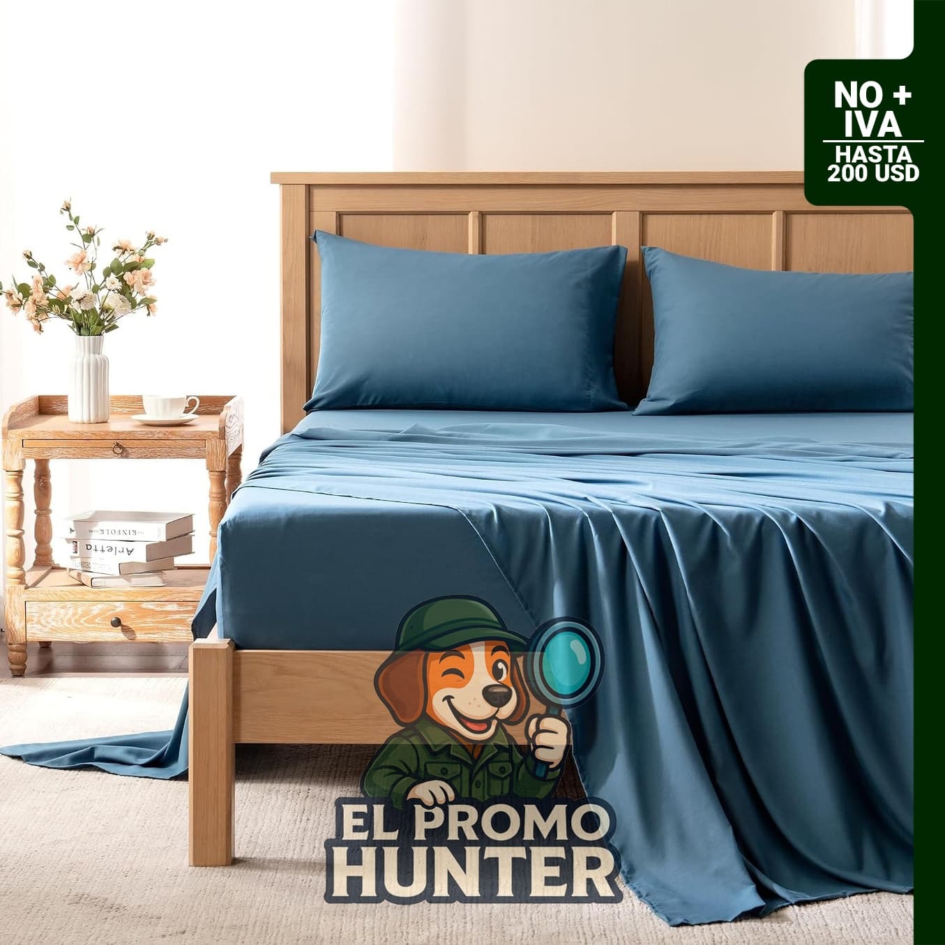 Juego de sábanas Queen Comfort Spaces, fabricadas en Coolmax, que absorben la humedad y son resistentes al color.
