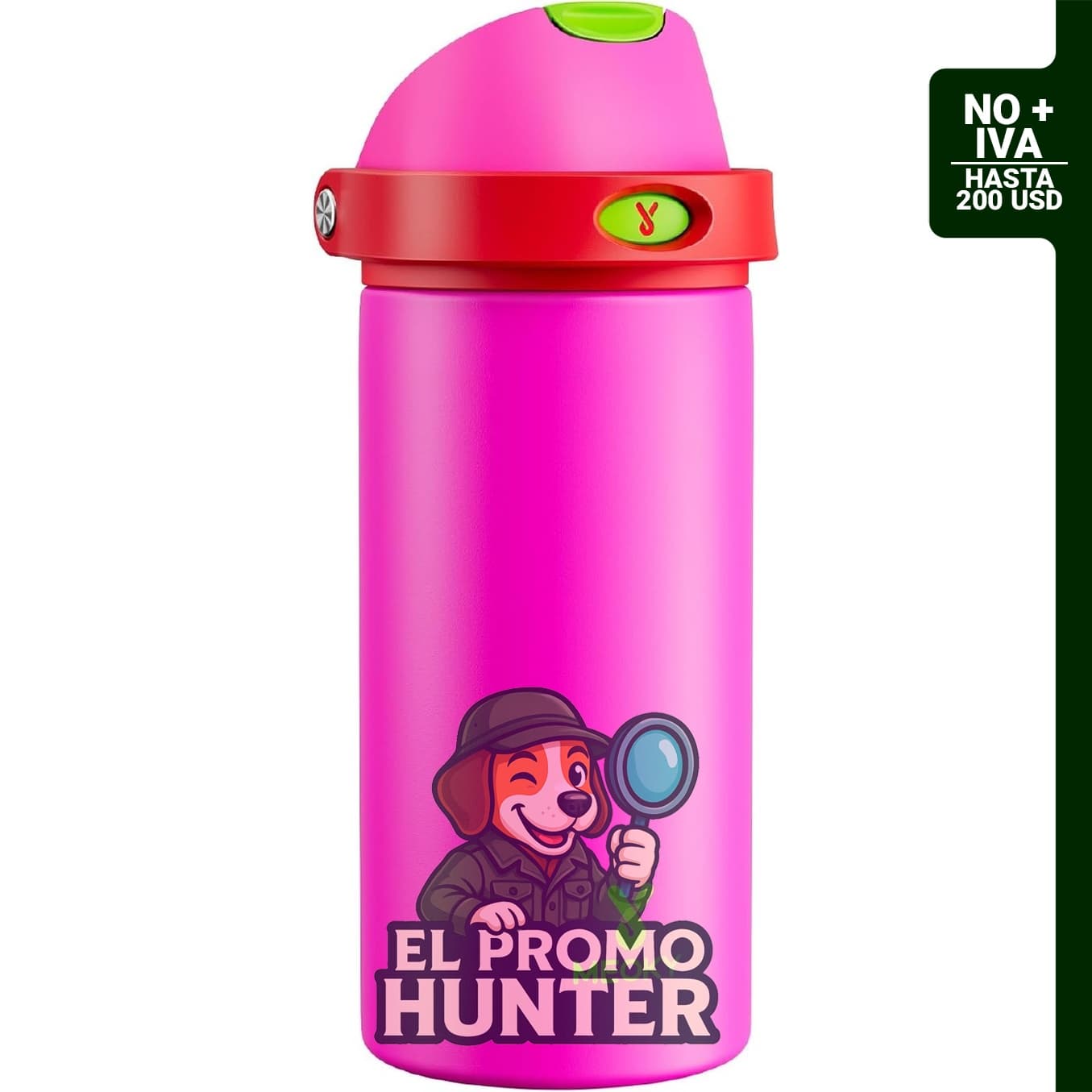 Botella de agua aislada de acero inoxidable Meoky de 532 ml con popote 2 en 1 y tapa de boquilla.