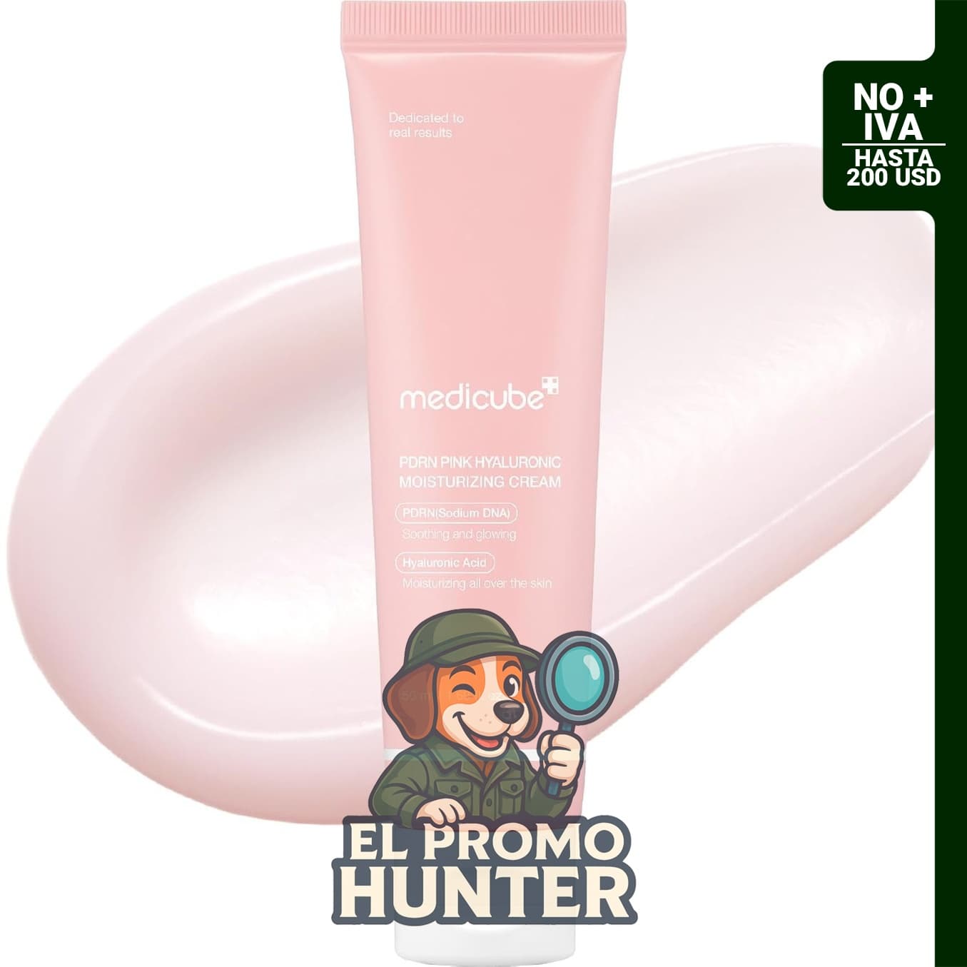 medicube Salmon DNA PDRN Crema Hidratante Hialurónica Rosa, para el cuidado de la piel.