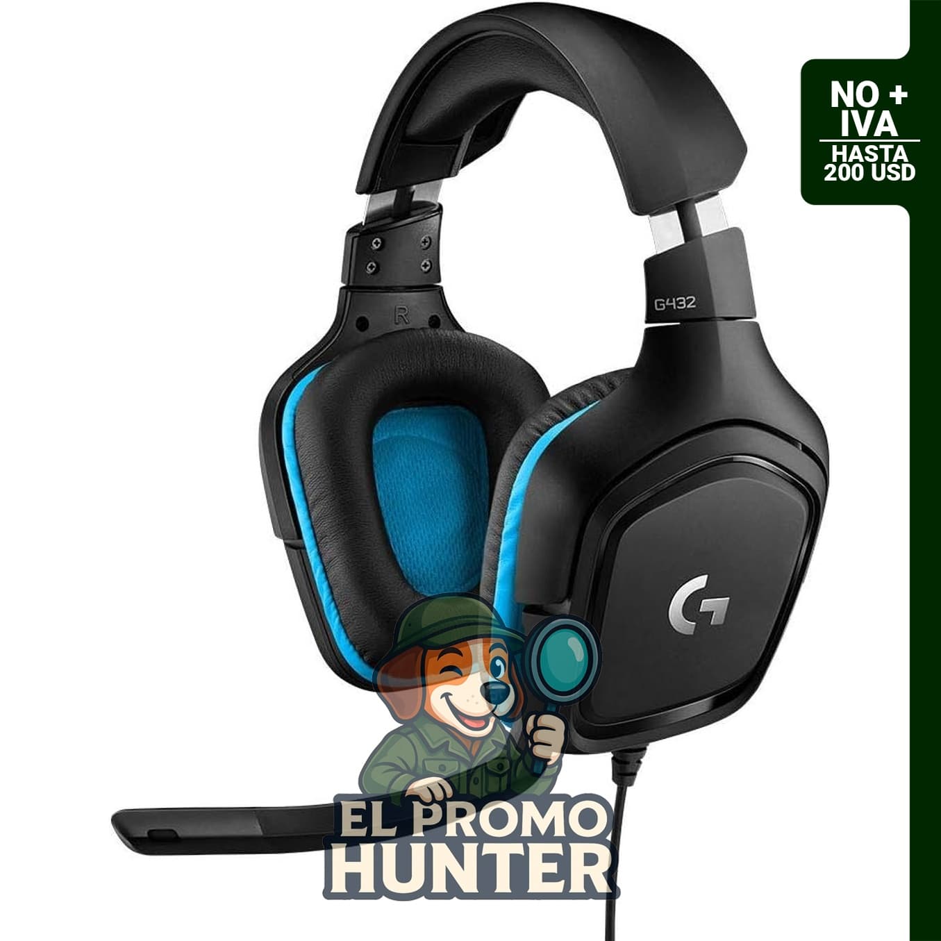 Logitech G Auriculares para juegos con cable 432 - Negro.
