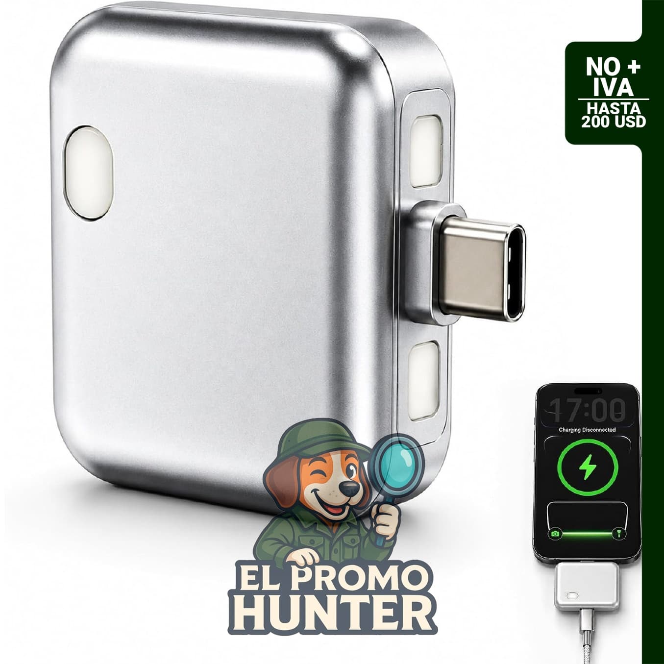 Adaptador de carga rápida USB-C Smart Auto Stop de 140W.