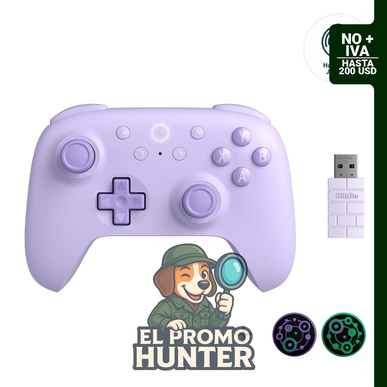 Controlador inalámbrico 8Bitdo Ultimate 2C para PC y Android - Color púrpura.