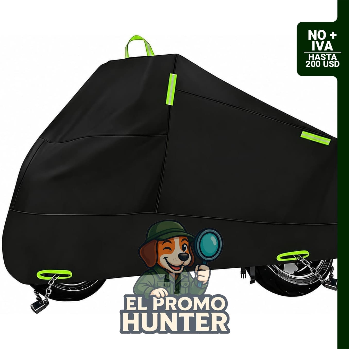 Funda impermeable StrtChrg para motocicleta, con agujeros de bloqueo y diseño reflectante.