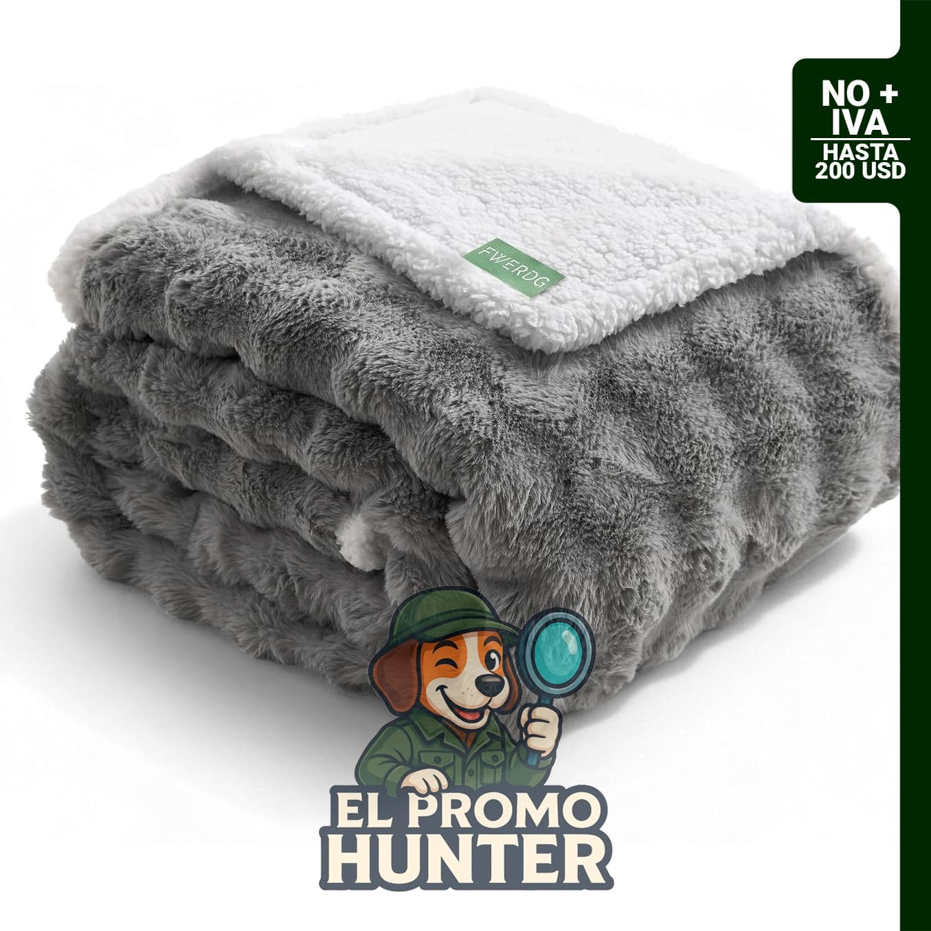 Manta impermeable para perros grandes, lavable y adecuada para interiores y exteriores, color gris, 50 x 60 pulgadas.