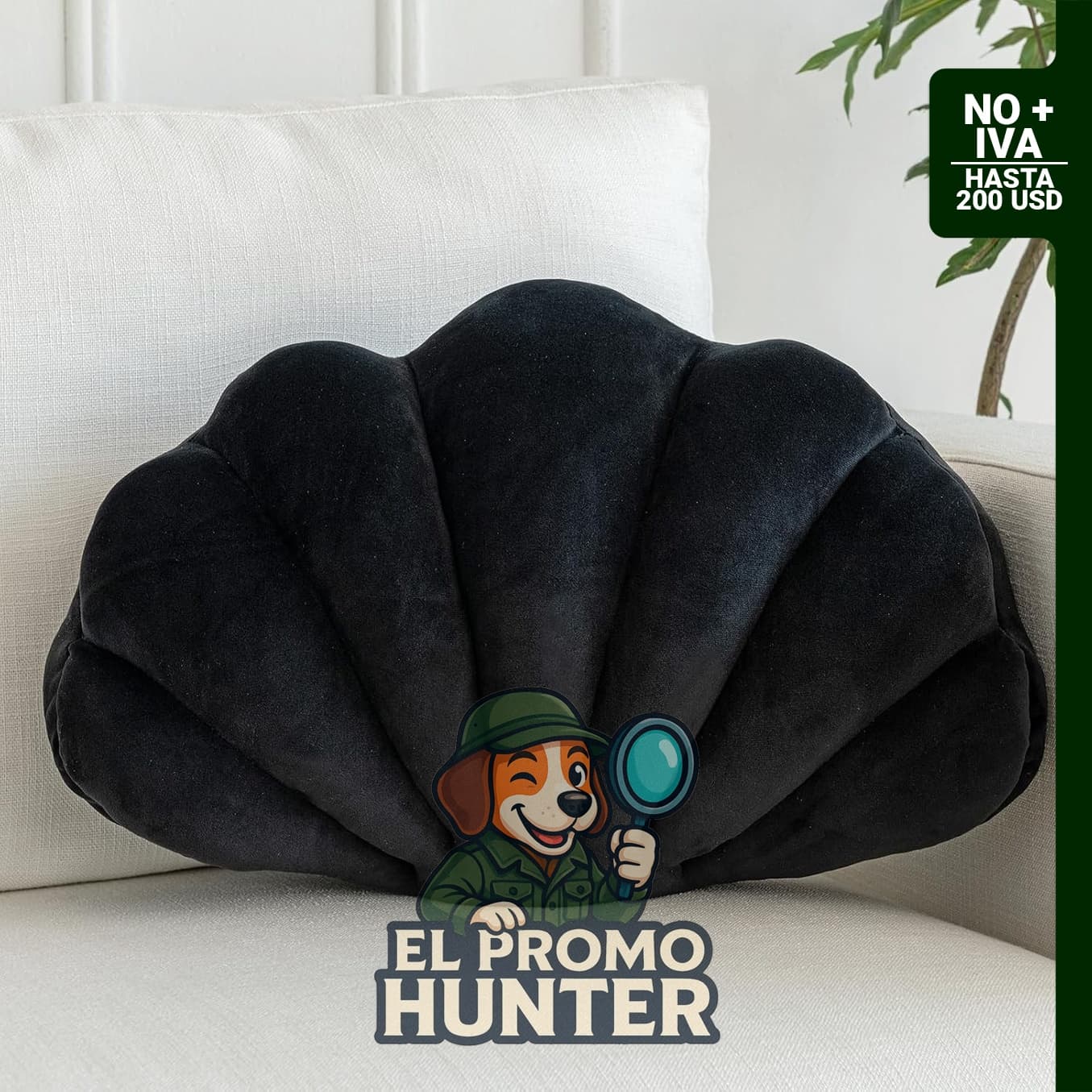 Almohada decorativa en forma de concha de terciopelo para sofá cama.