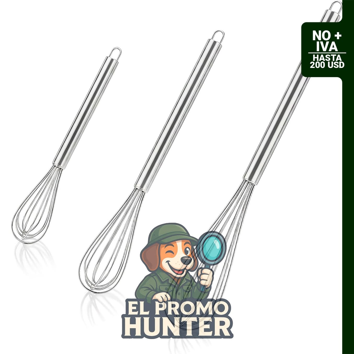 Juego de 3 mini batidores y batidores pequeños para cocinar.