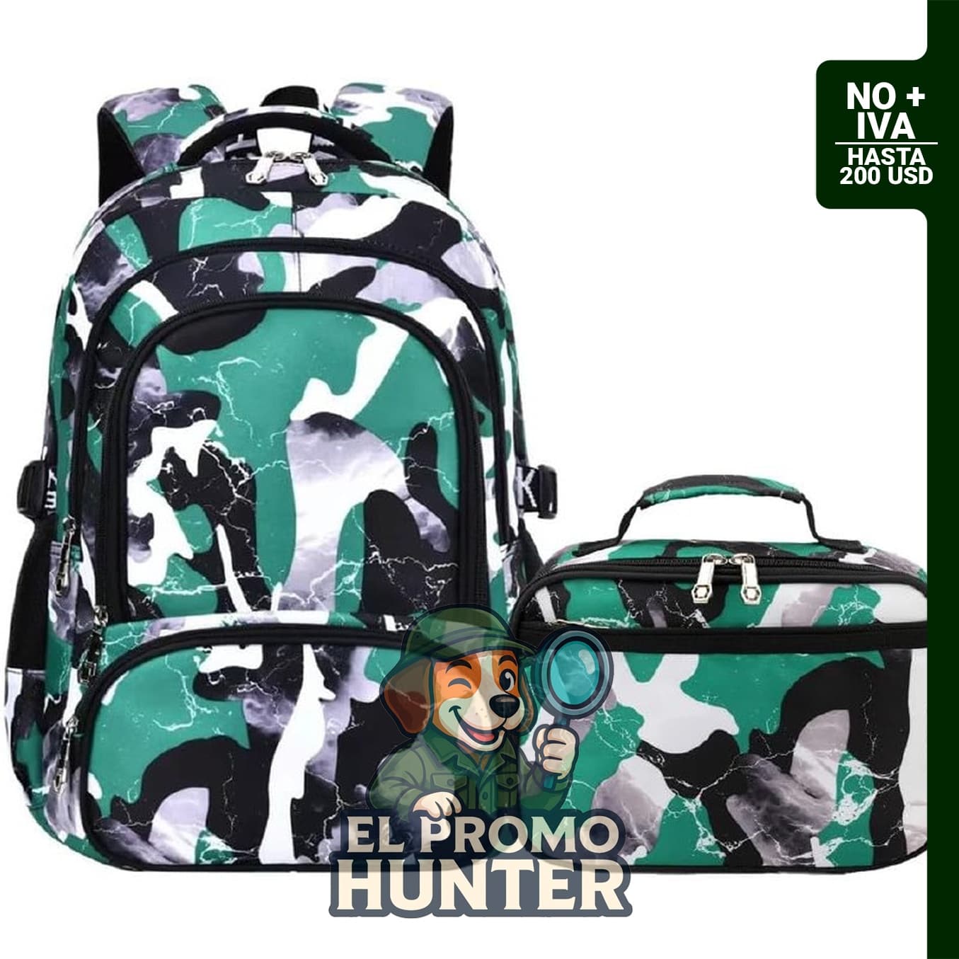 Mochila escolar informal camuflaje para niños y niñas, adecuada para viajes al aire libre.