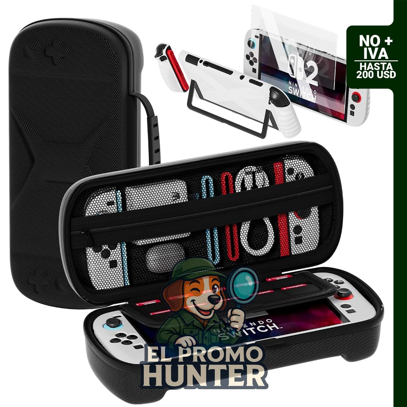 Funda protectora QUAGGY para Nintendo Switch 2 (2025), ultra delgada, con ranuras para tarjetas de juego y protector de pantalla integrado.