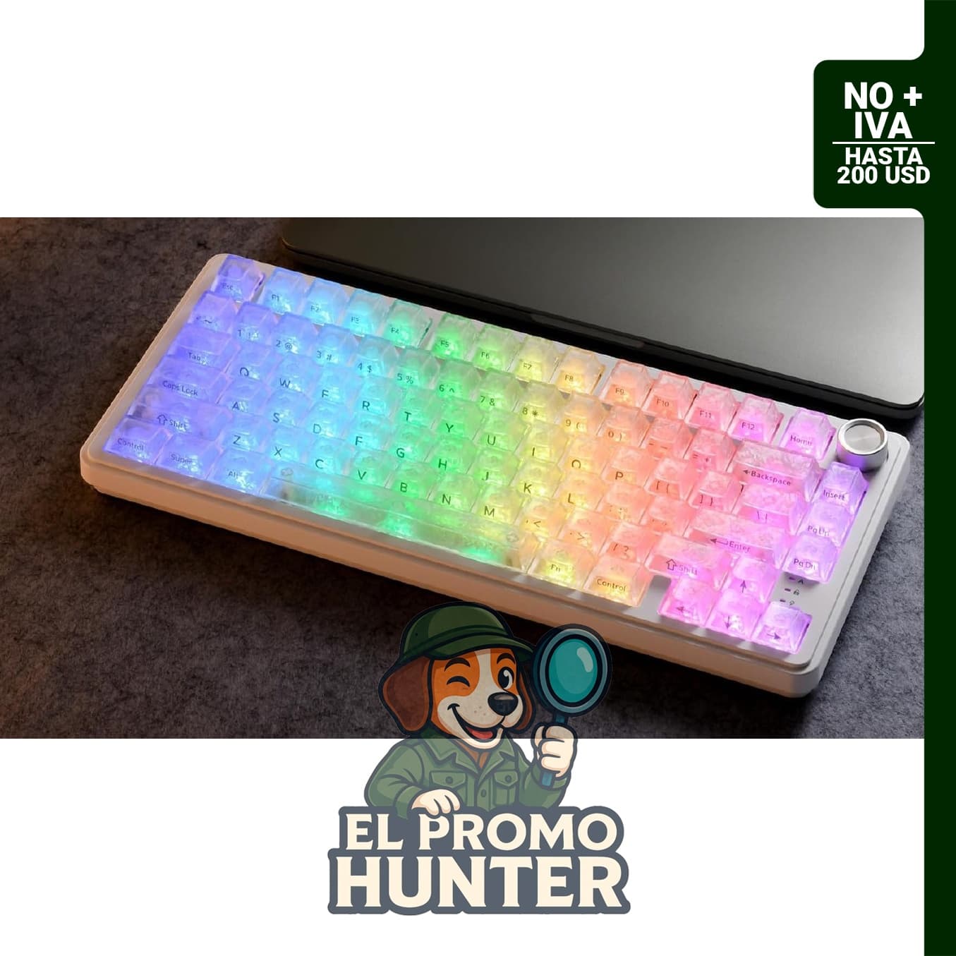 HITIME XVX M75 - Teclado mecánico inalámbrico 75% con retroiluminación RGB, conectividad BT5.0/2.4GHz/USB-C.