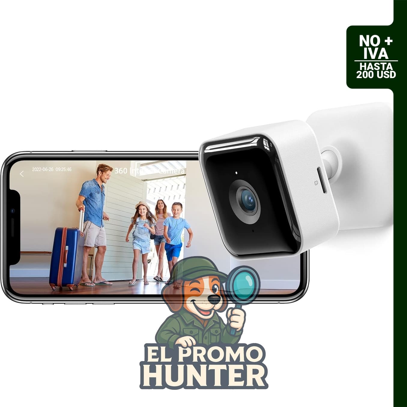 GNCC Cámara de seguridad interior 2K con detección de movimiento.