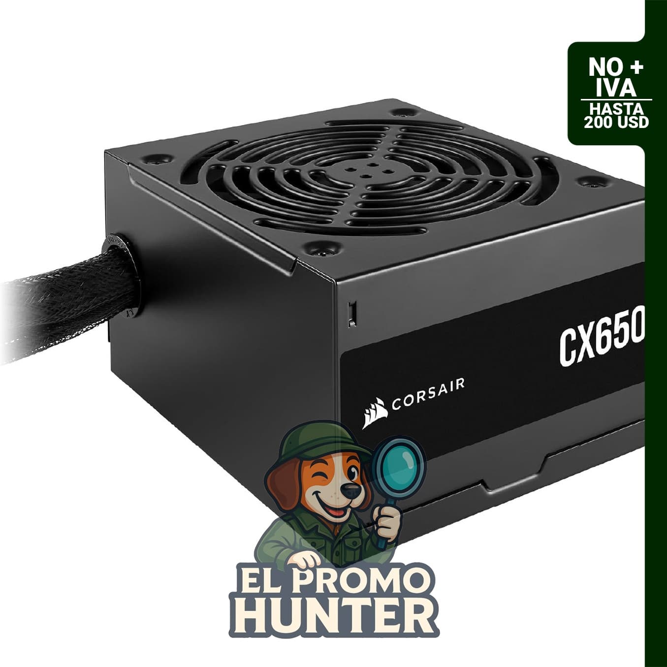 CORSAIR CX650 Fuente de alimentación ATX de 650 W, 80 Plus Bronce, no modular, bajo ruido.