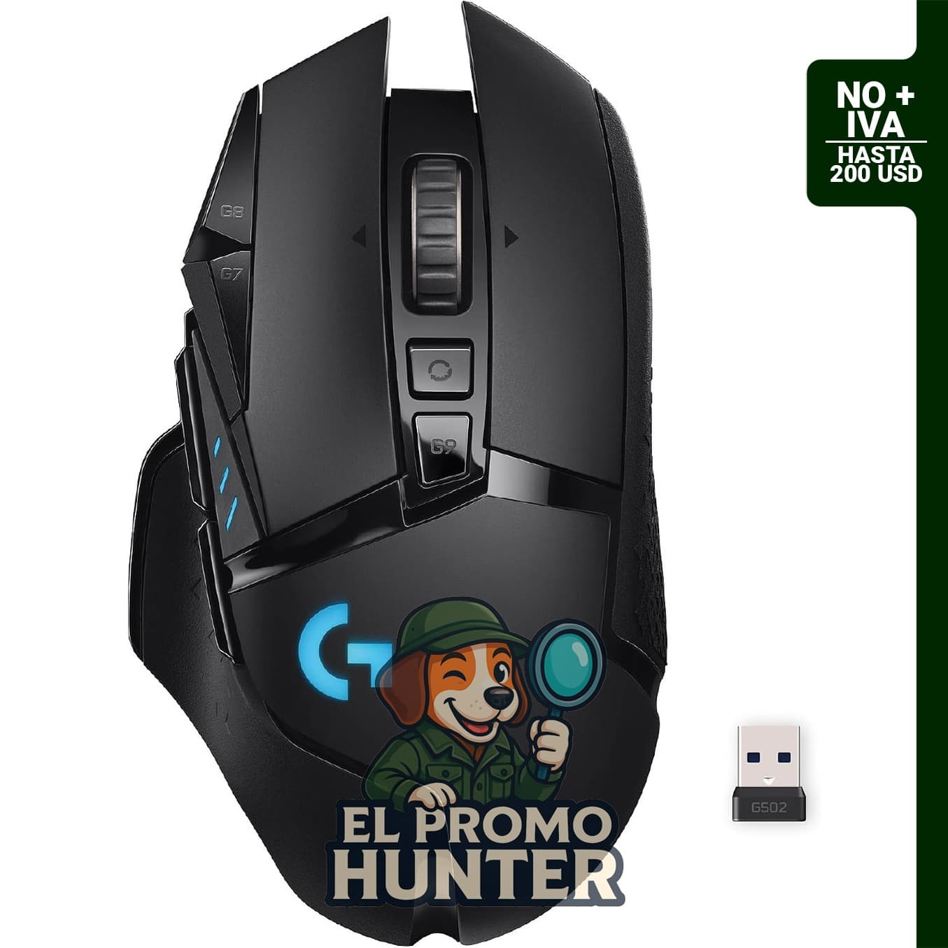 Logitech G 502 Lightspeed Ratón inalámbrico para juegos, color negro.