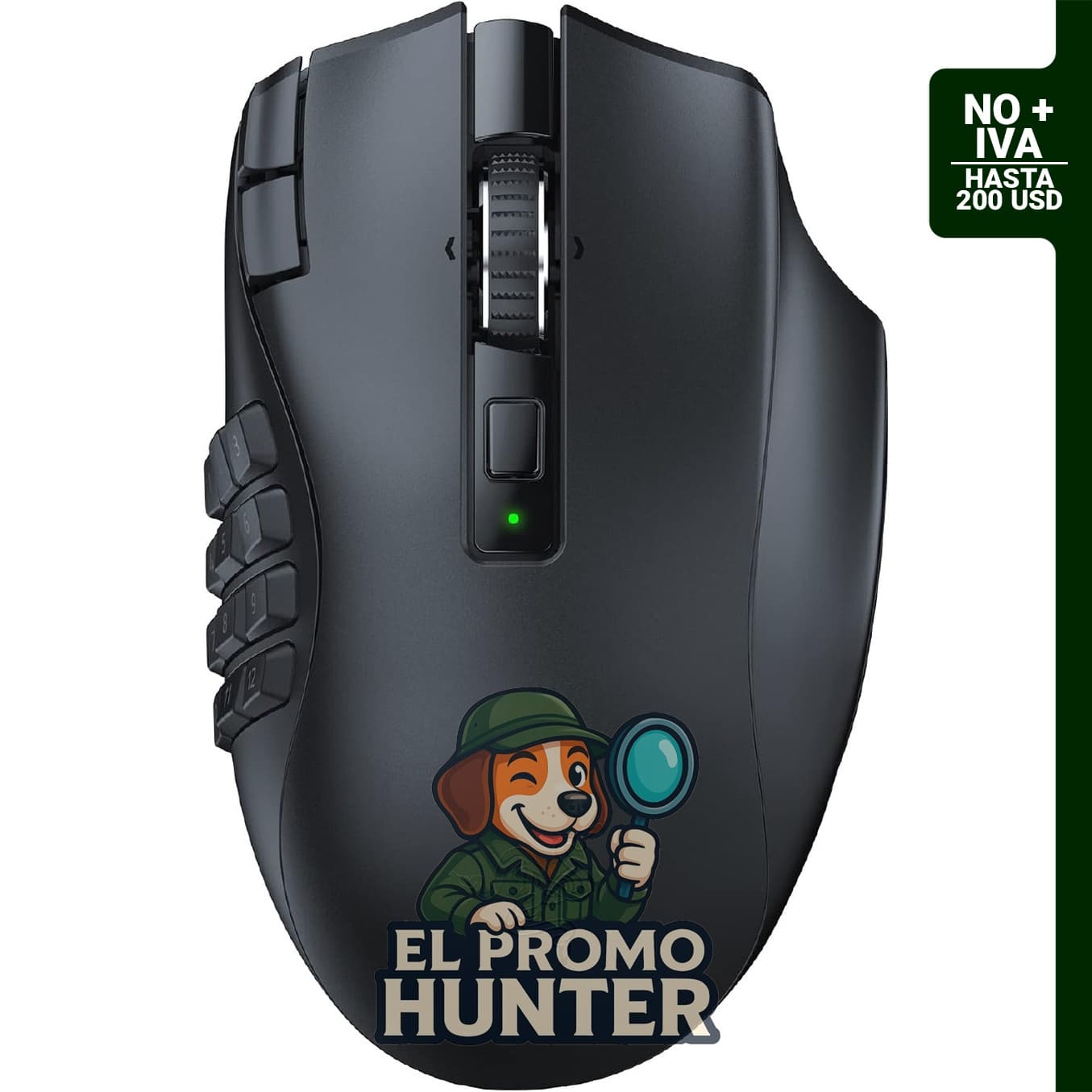 Razer Naga V2 HyperSpeed Mouse inalámbrico MMO, batería de 400 mAh.