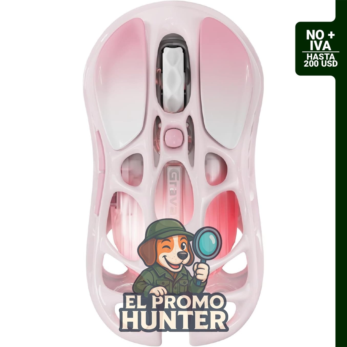 GravaStar Mercury M1 Pro, mouse inalámbrico para juegos con sensor PAW3395DM y 26,000 DPI.