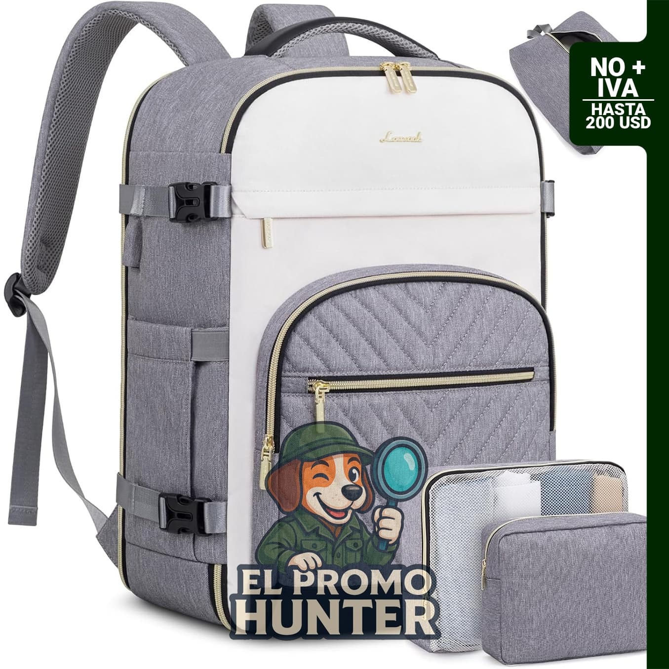 LOVEVOOK Mochila de viaje de 40 litros para portátil de 17.3 pulgadas.