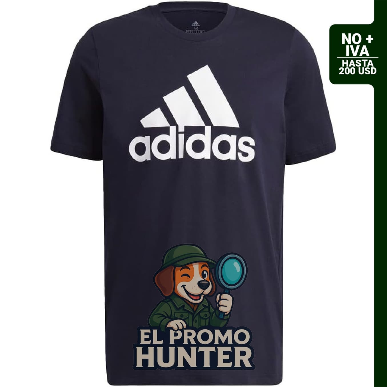 Camiseta de manga corta para hombre adidas con diseño de logotipo grande.