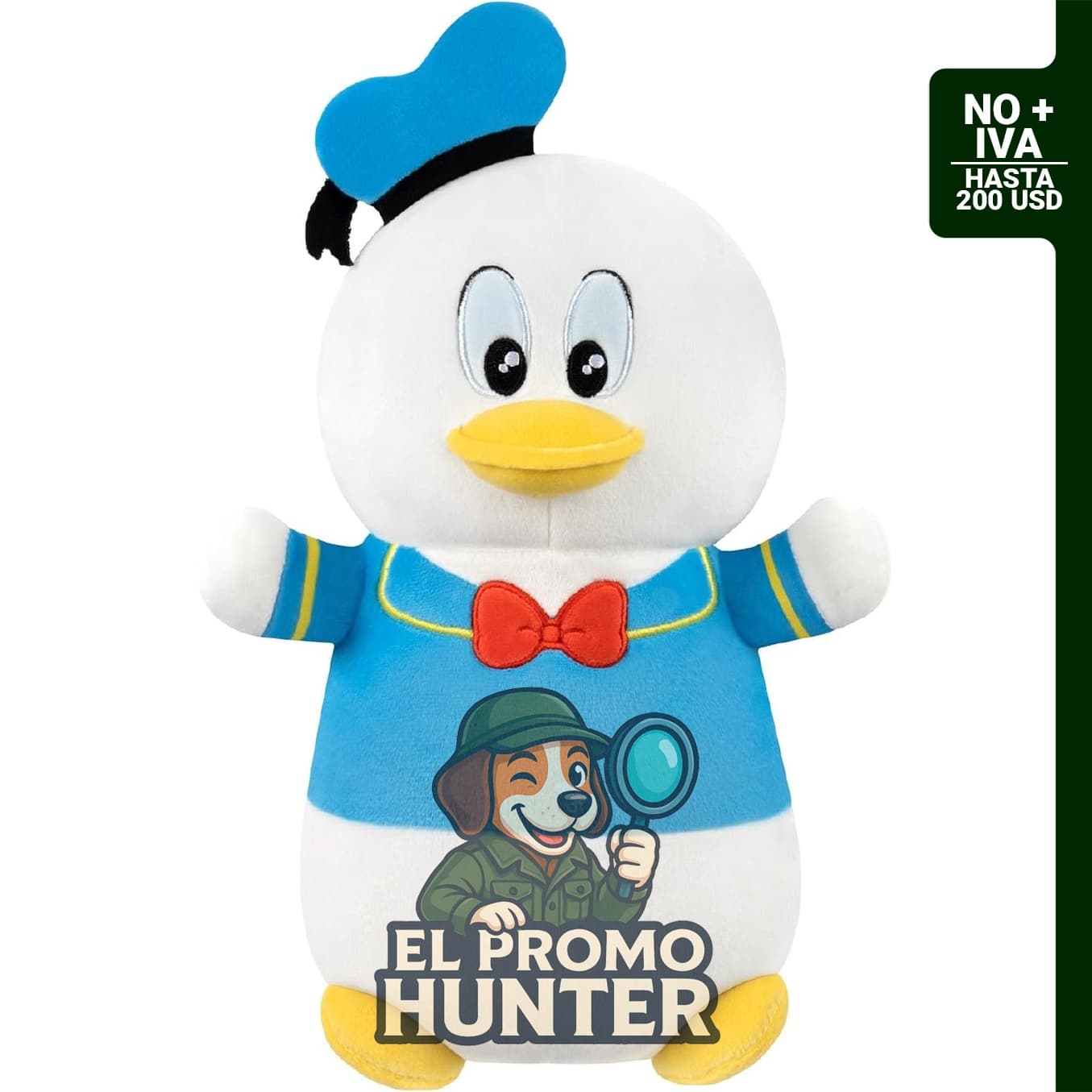 Squishmallows Pato Donald HugMees de 10" (25 cm) – Peluche oficial de Disney.