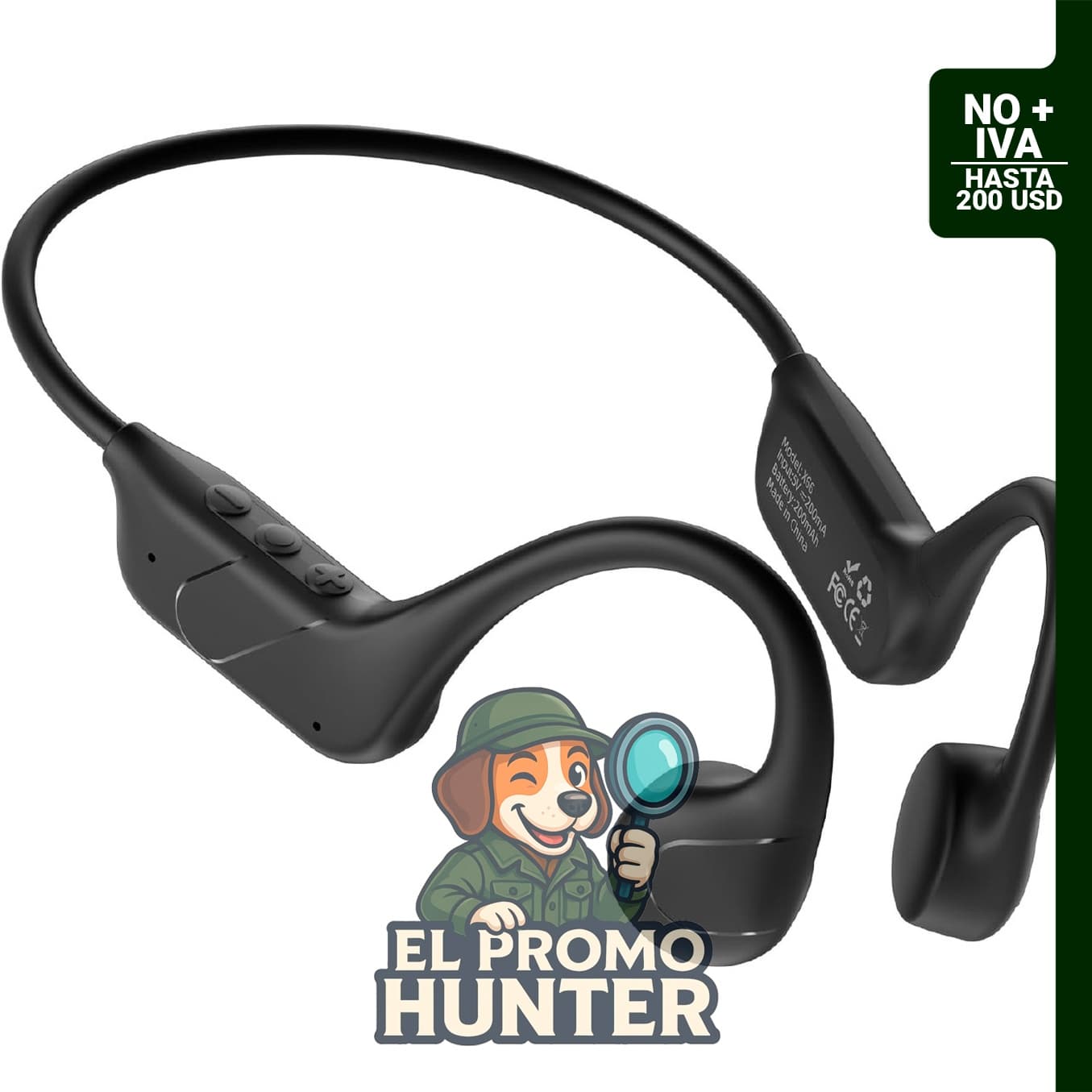 Auriculares de conducción ósea mejorados Bluetooth 6.0, impermeables IP54, con micrófono y ajuste seguro.