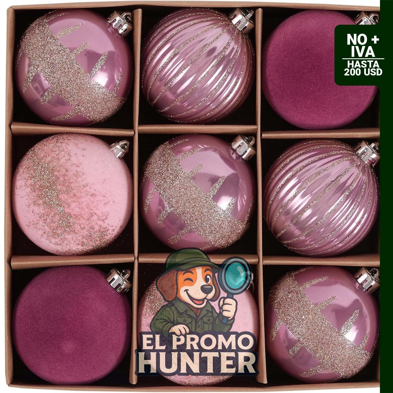 DecorbyHannah Adornos de Navidad de 9 quilates, 3.15" (8 cm).
