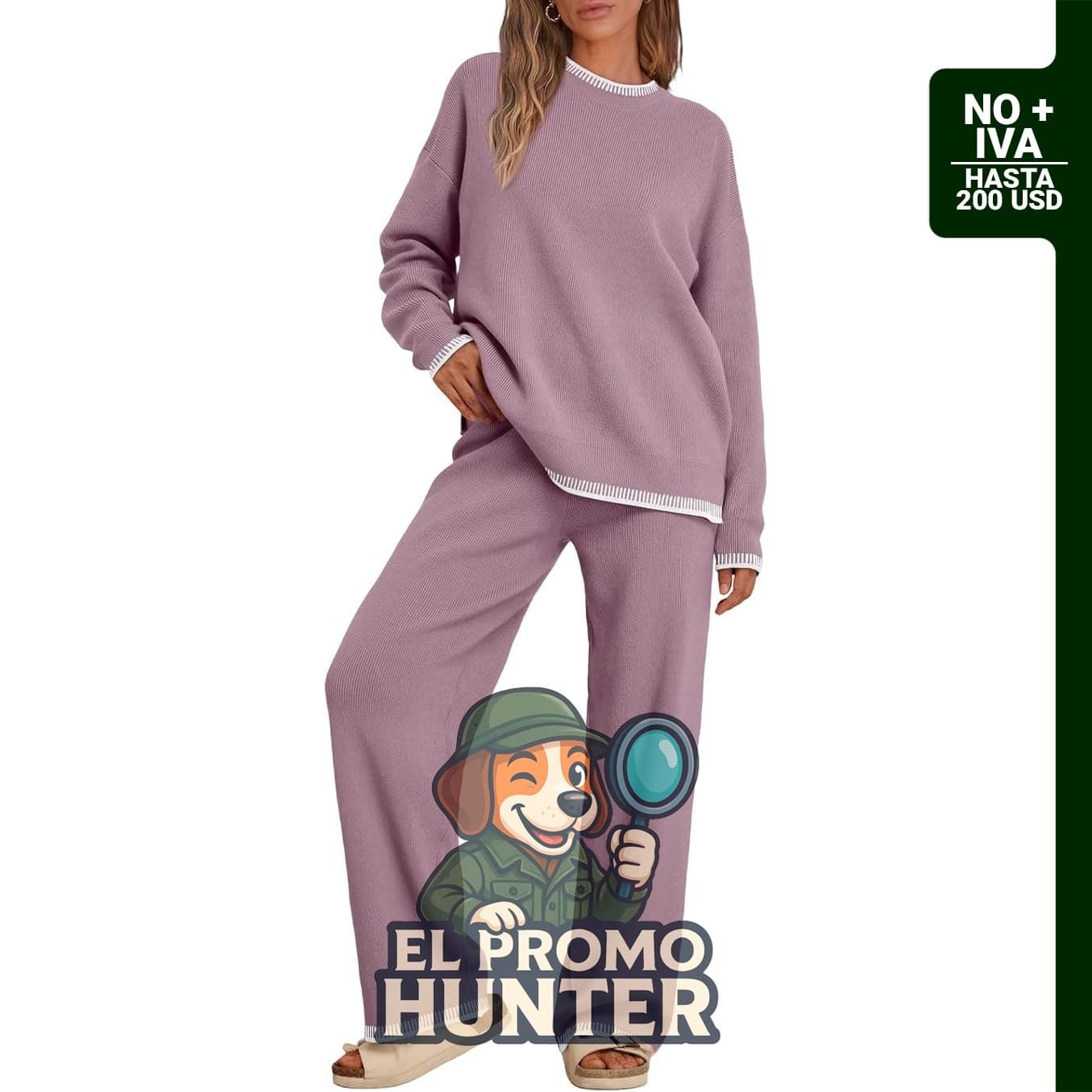LILLUSORY conjunto de descanso para mujer, 2 piezas, incluye suéter.