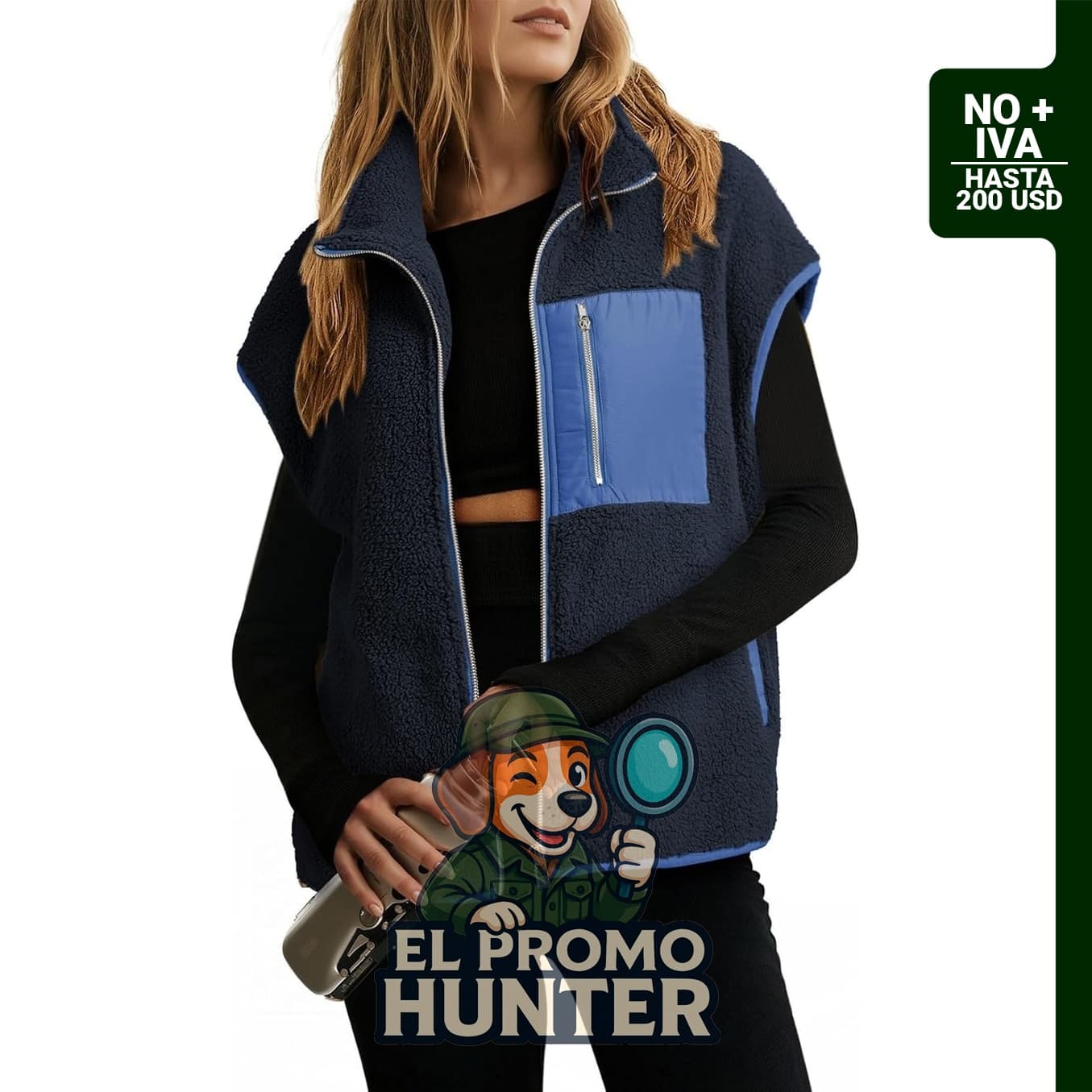 Dokotoo chaleco de forro polar con cremallera para mujer, chaqueta casual.