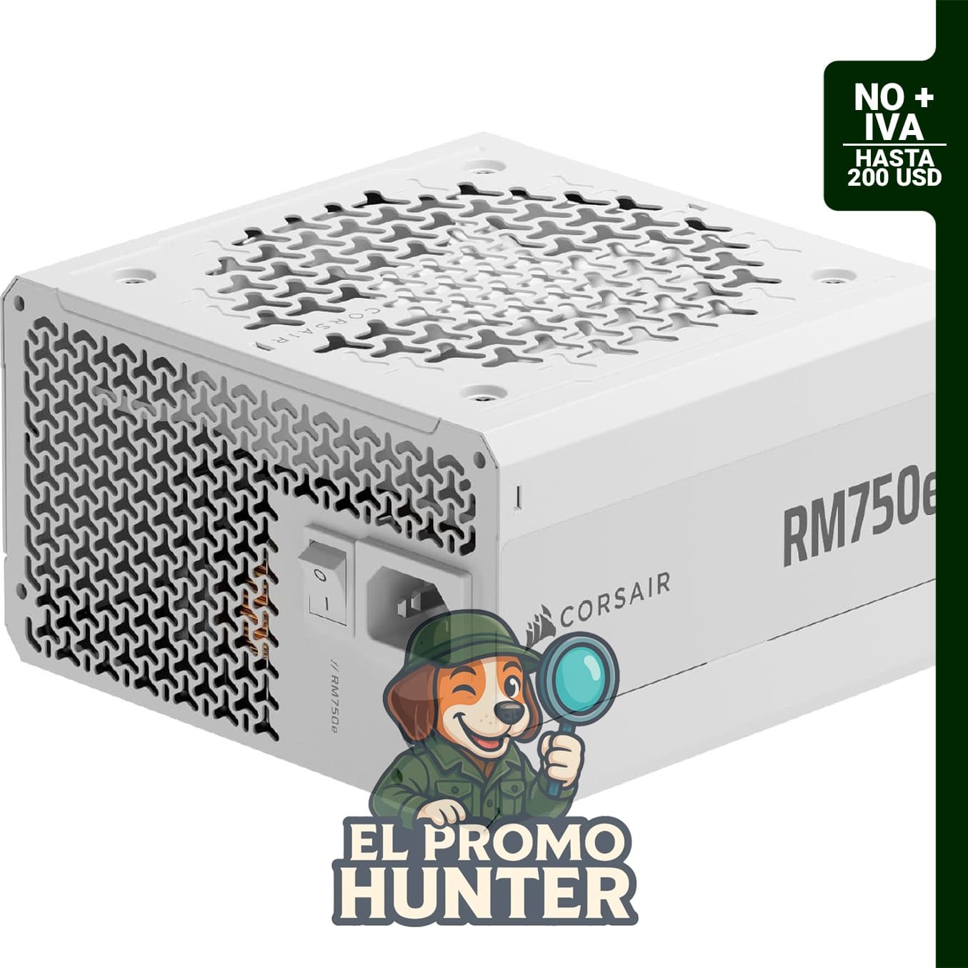 CORSAIR RM750e Fuente de alimentación modular de 750 W, eficiencia Cybenetics Gold, incluye cable 12V-2x6.