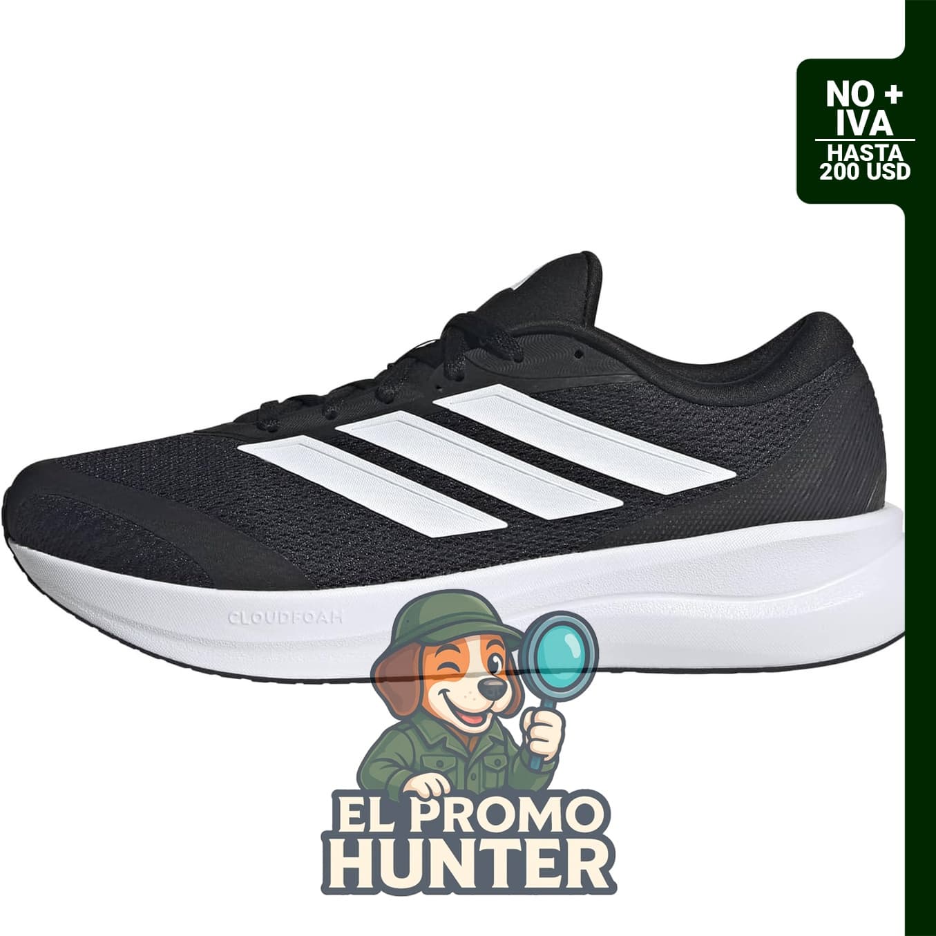 Zapatillas adidas Hombres Runfalcon 6 Cloudfoam en color blanco, talla 9.