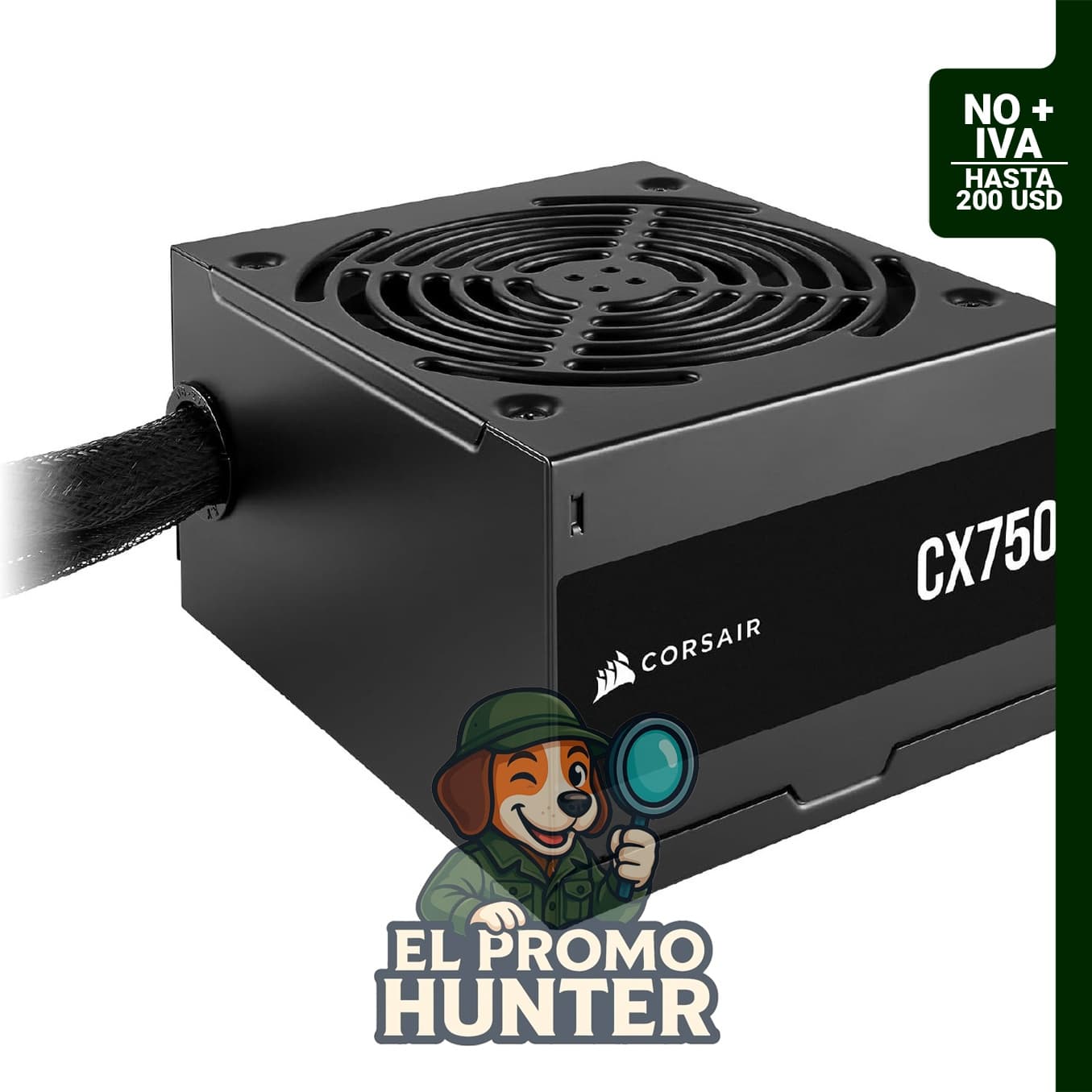 CORSAIR CX750 Fuente de alimentación ATX de 750 W, 80 Plus Bronce, no modular, bajo ruido.
