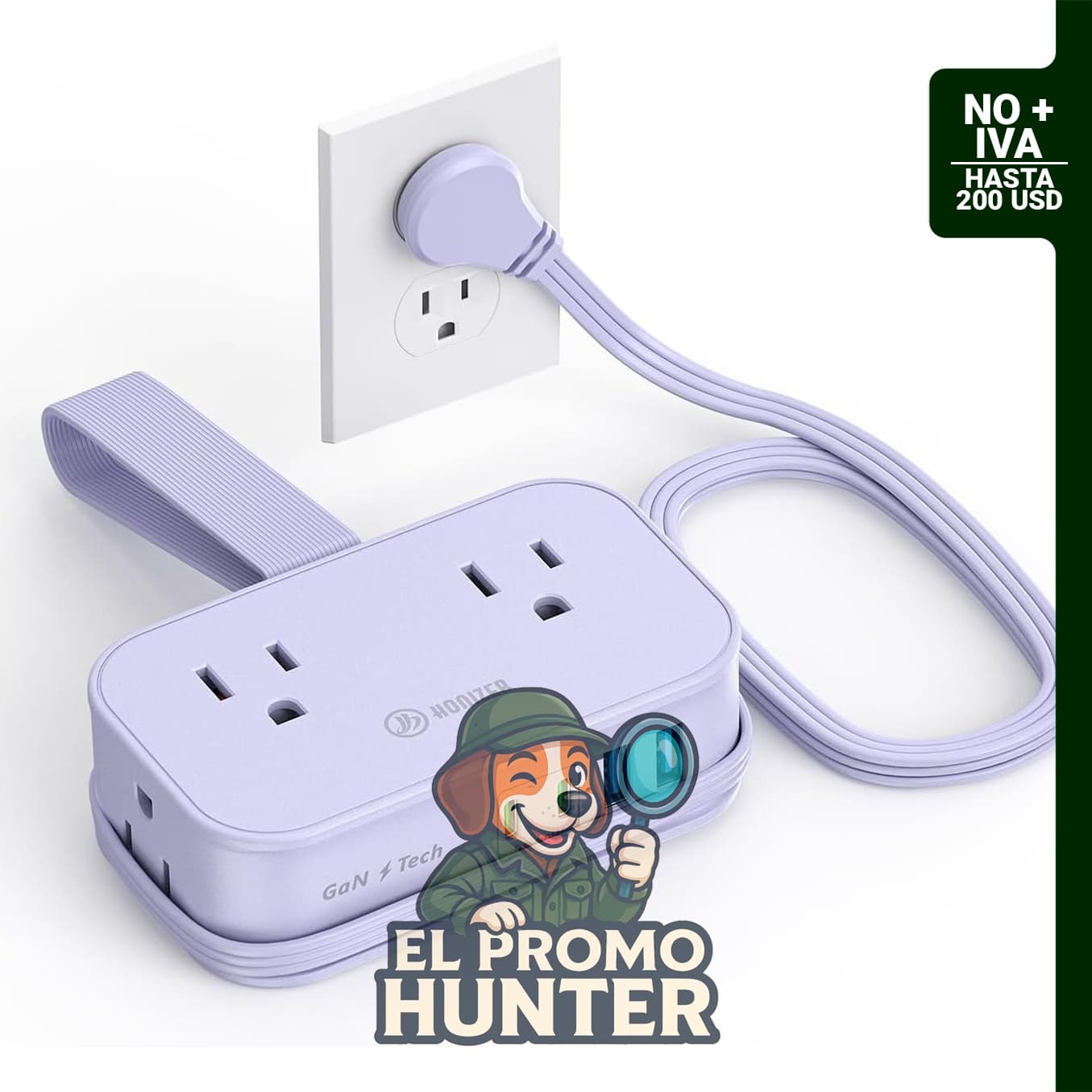Regleta de alimentación de viaje 10 en 1 con USB C, aprobada para cruceros.