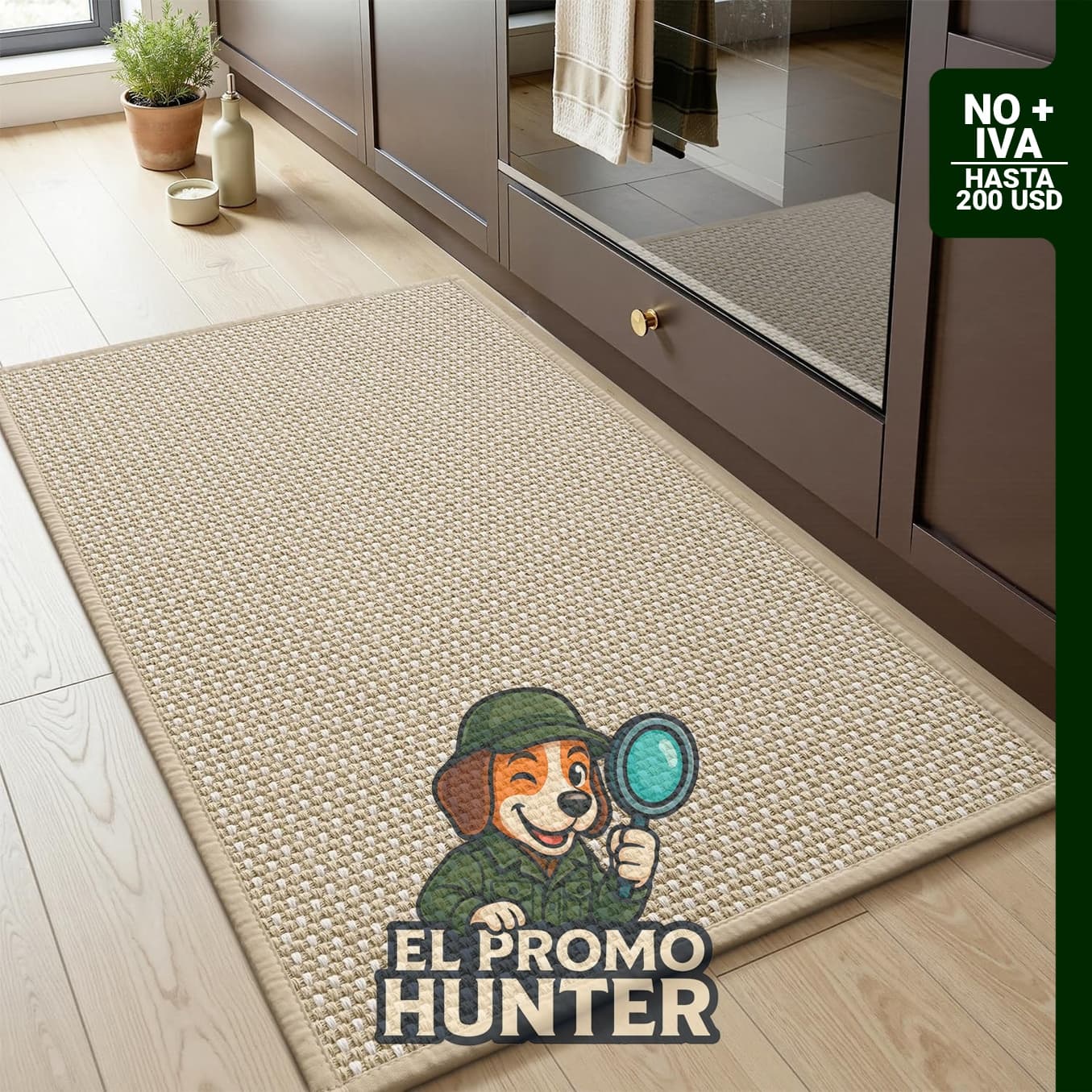 MontVoo alfombra de cocina trenzada, antideslizante y lavable, con parte trasera de goma, 43 x 71 cm.