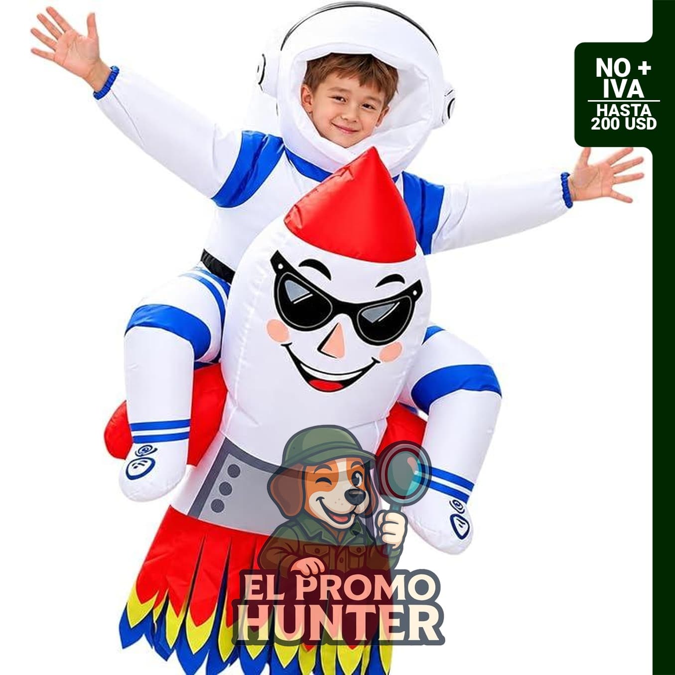 Disfraz inflable de astronauta para niños, traje espacial.
