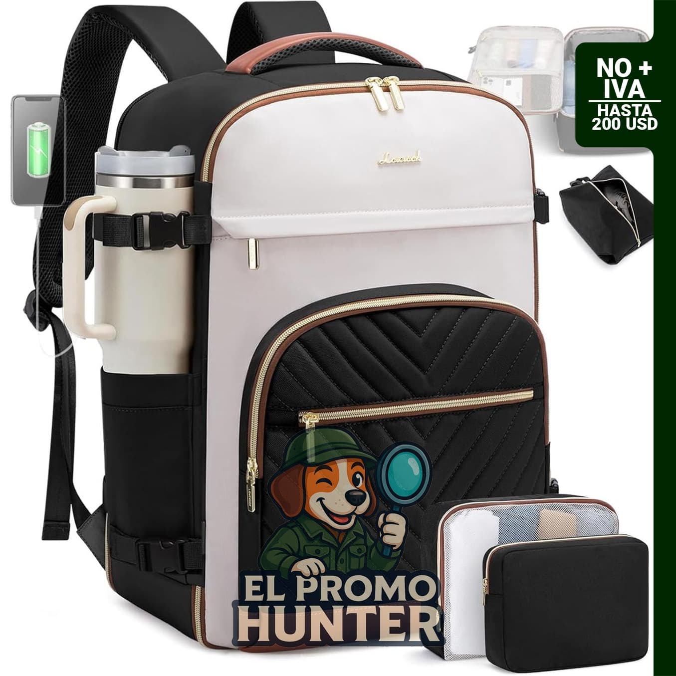 LOVEVOOK Mochila de viaje para mujer, capacidad de 35 litros, compatible con portátiles de hasta 15.6 pulgadas.