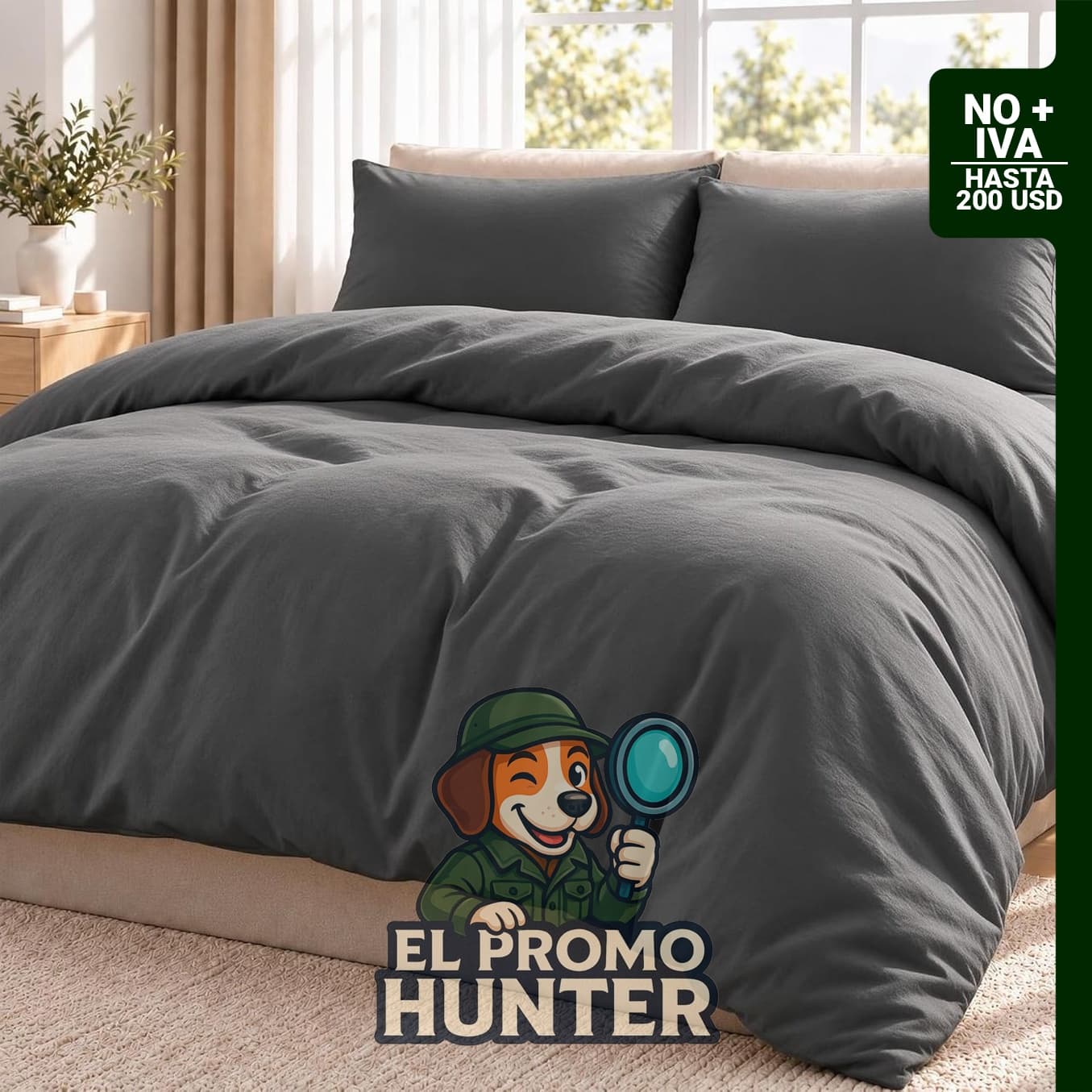 SheRest Juego de funda de edredón gris tamaño King, incluye funda de edredón de 104 x 90 pulgadas.