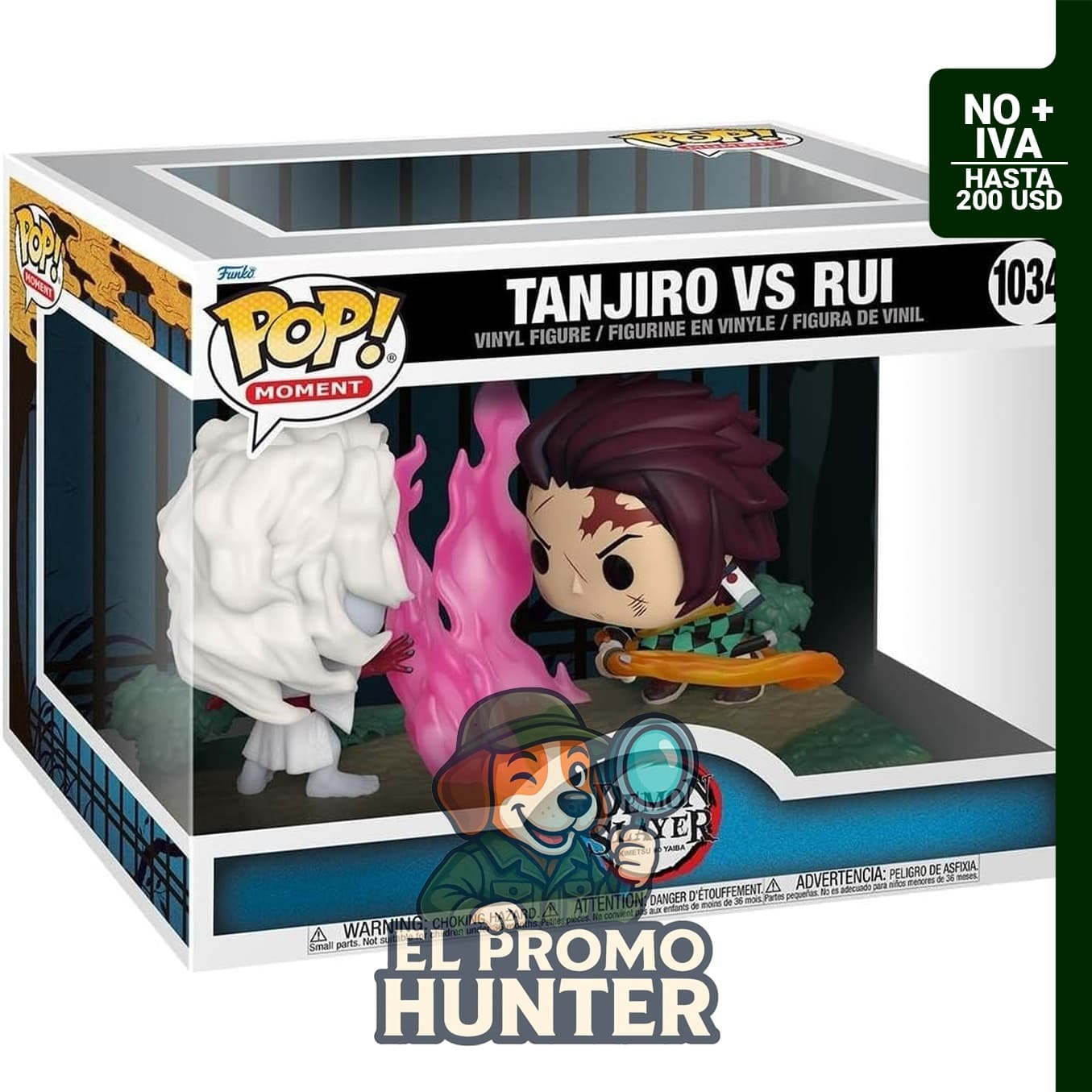 Funko Pop! Momento de Demon Slayer que presenta a Tanjiro y Rui en una escena icónica.