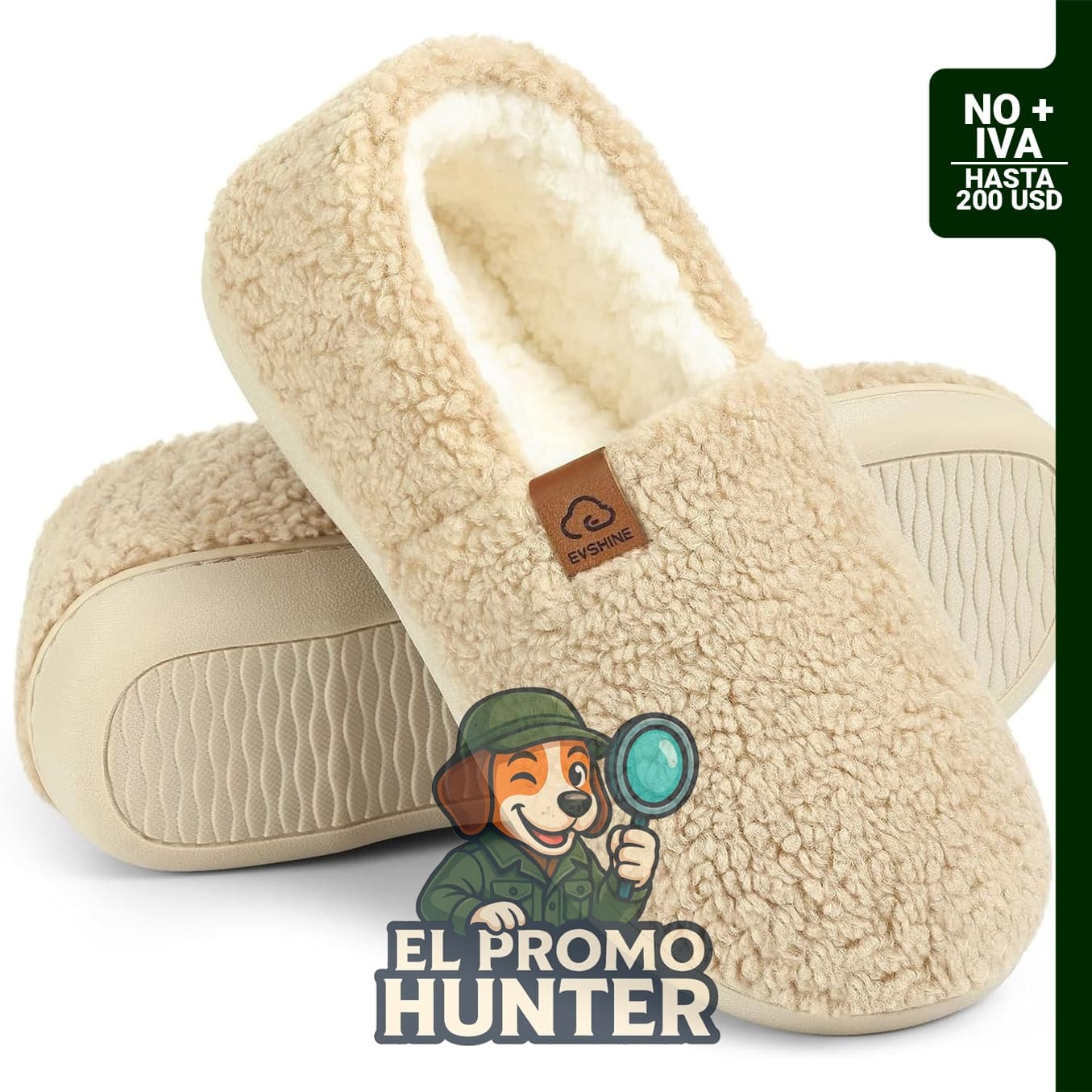 Zapatillas de casa Evshine Cozy Curly de felpa con memoria para mujer.