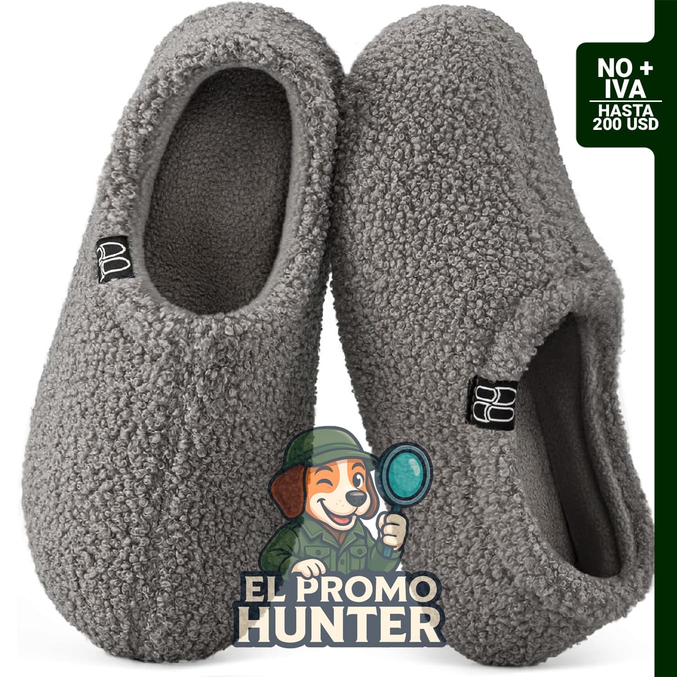 HomeTop Pantuflas tipo mocasín de espuma viscoelástica con forro polar.