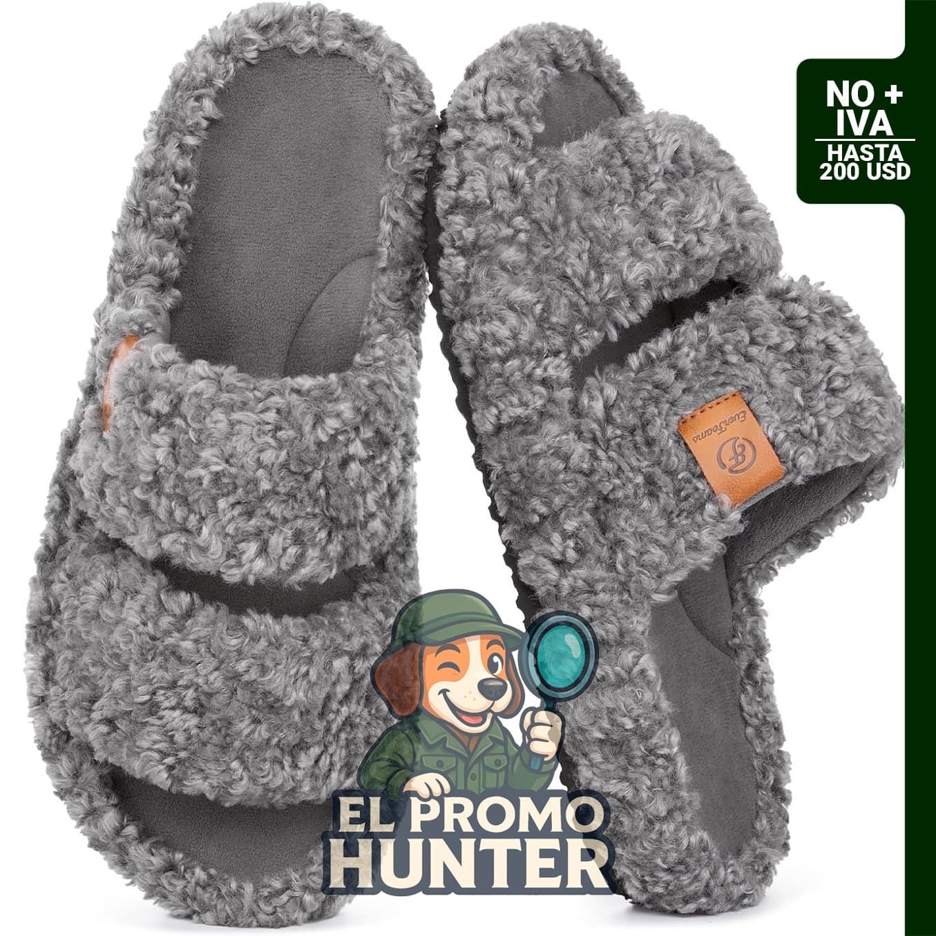 EverFoams Pantuflas Difusas de Punta Abierta para mujeres, zapatos de casa interiores de espuma con memoria.