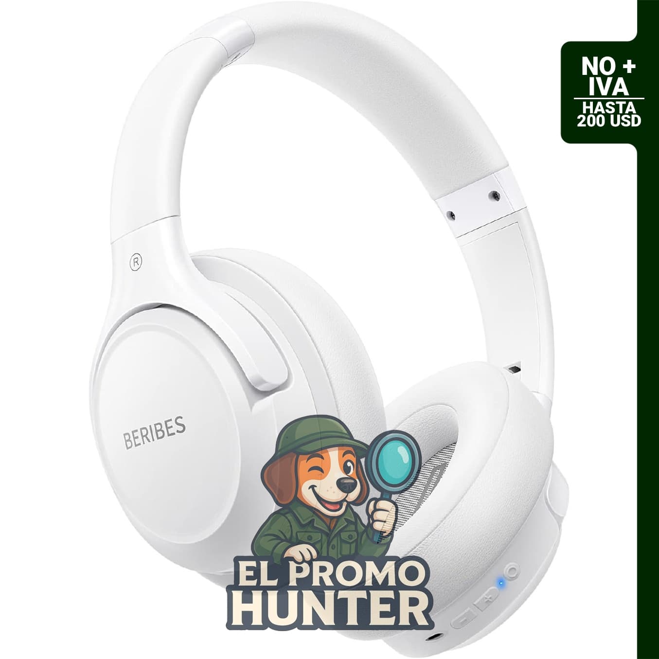 BERIBES Auriculares Bluetooth sobre la oreja, modelo estéreo.