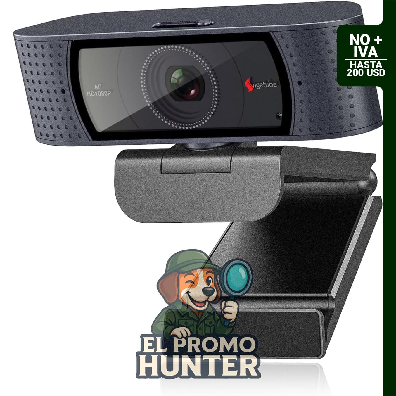Angetube Cámara de transmisión 1080P, cámara para computadora con conexión USB.